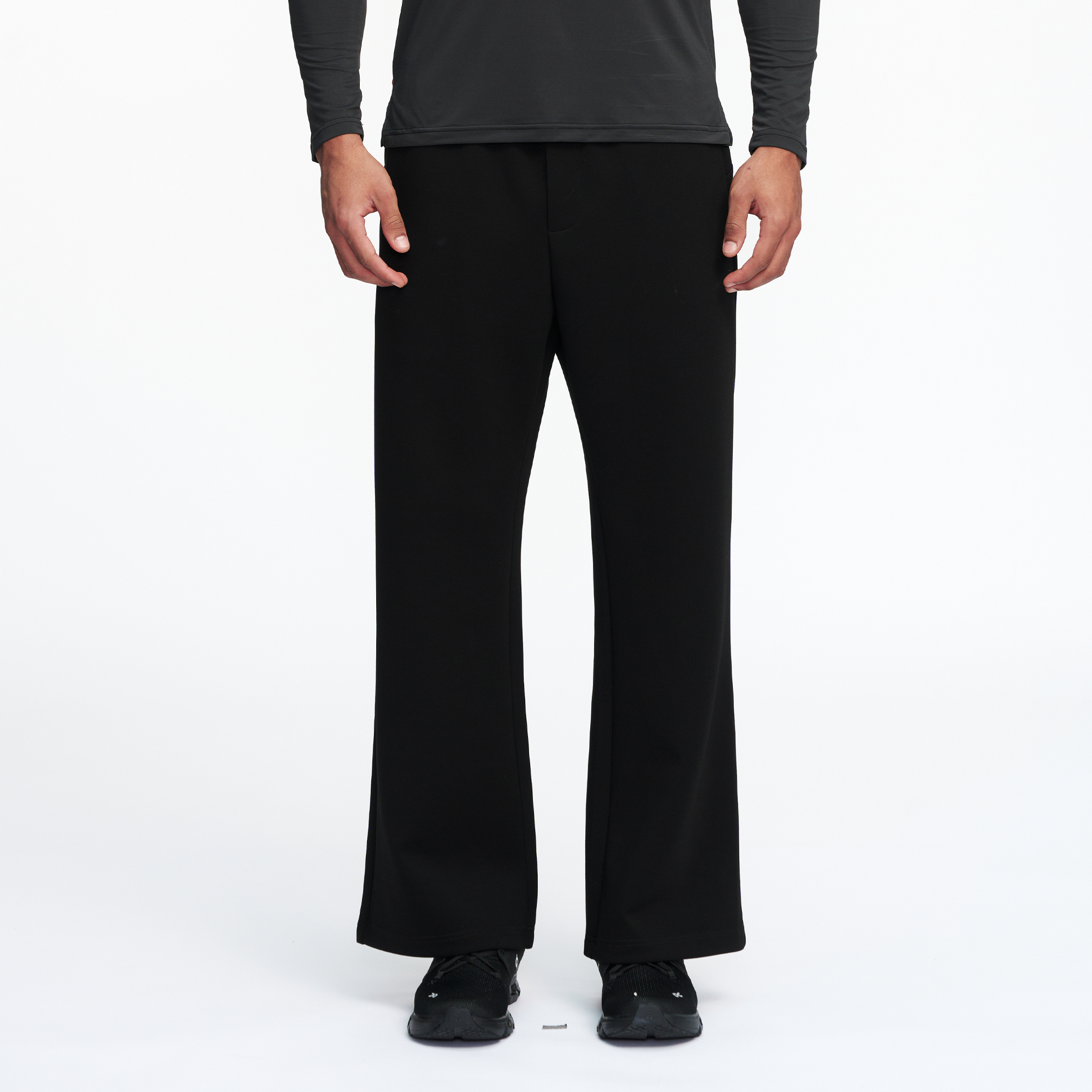 PUMPPLUS Moisture-Wicking Flared Straight-Leg Pants-Pants-S-Black-Free Shipping Leatheretro