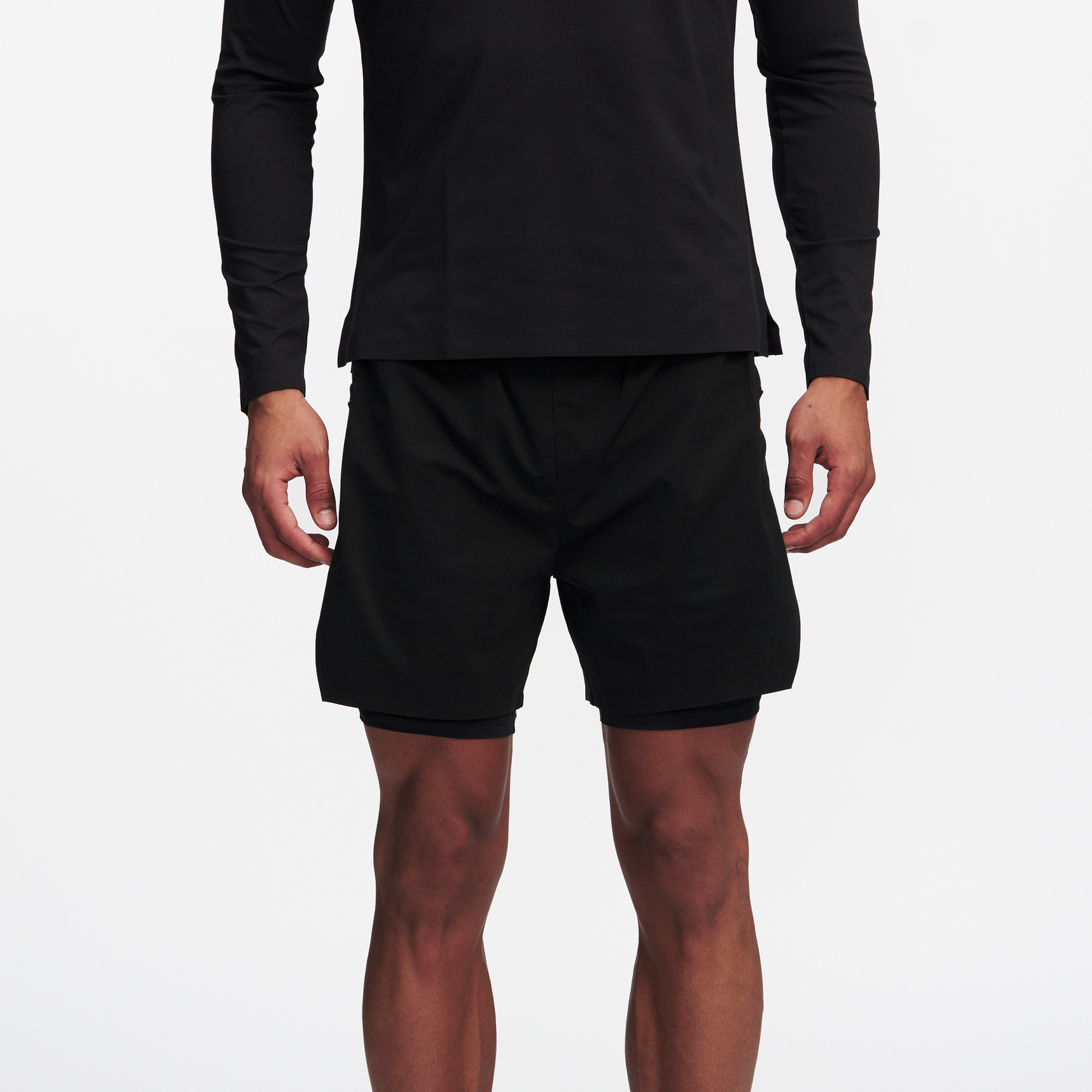 PUMPPLUS Quick-Dry Layered Training Shorts-Shorts-S-Black-Free Shipping Leatheretro