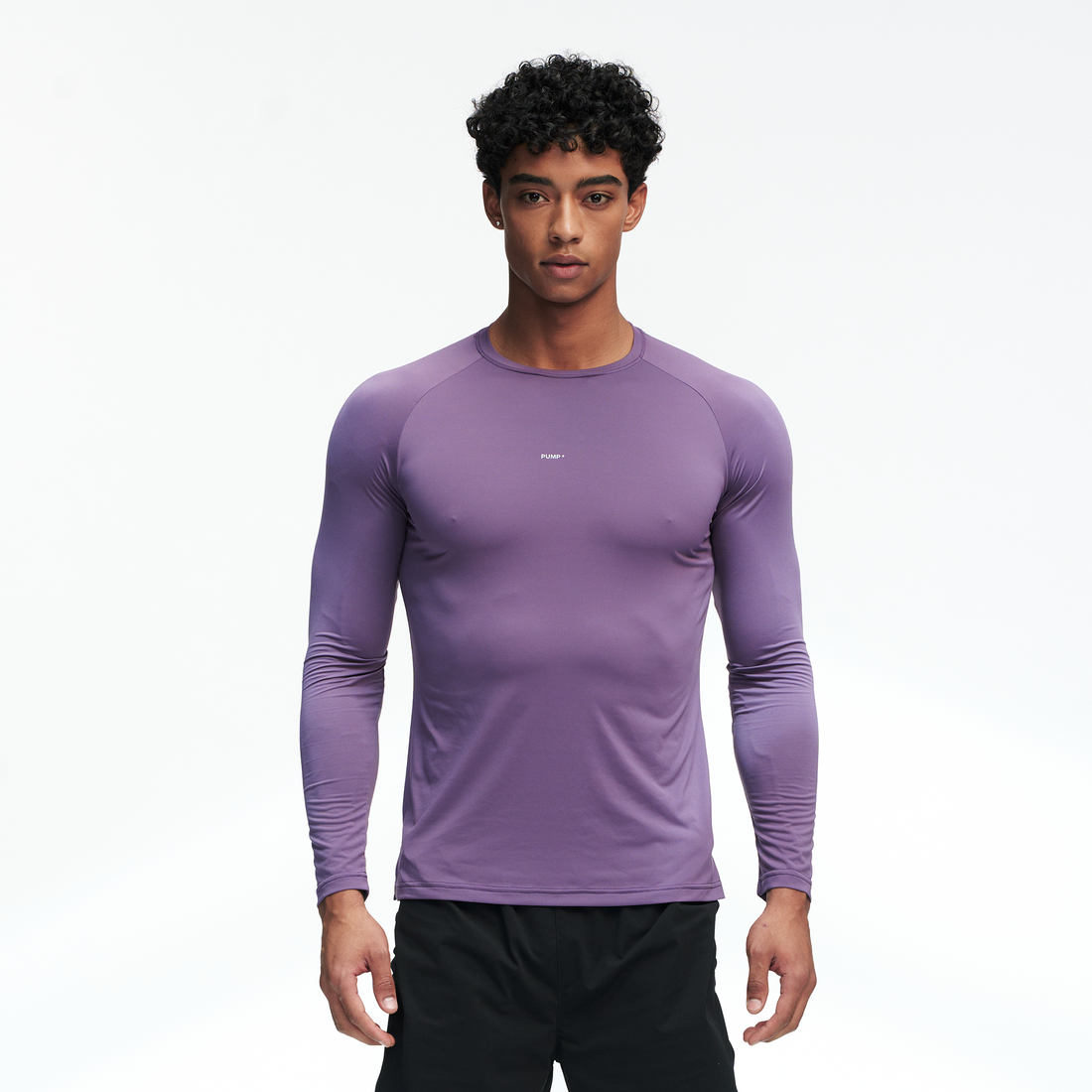PUMPPLUS Antibacterial Quick-Dry Slim Long-Sleeve Tee-L/S Tee-S-Purple-Free Shipping Leatheretro