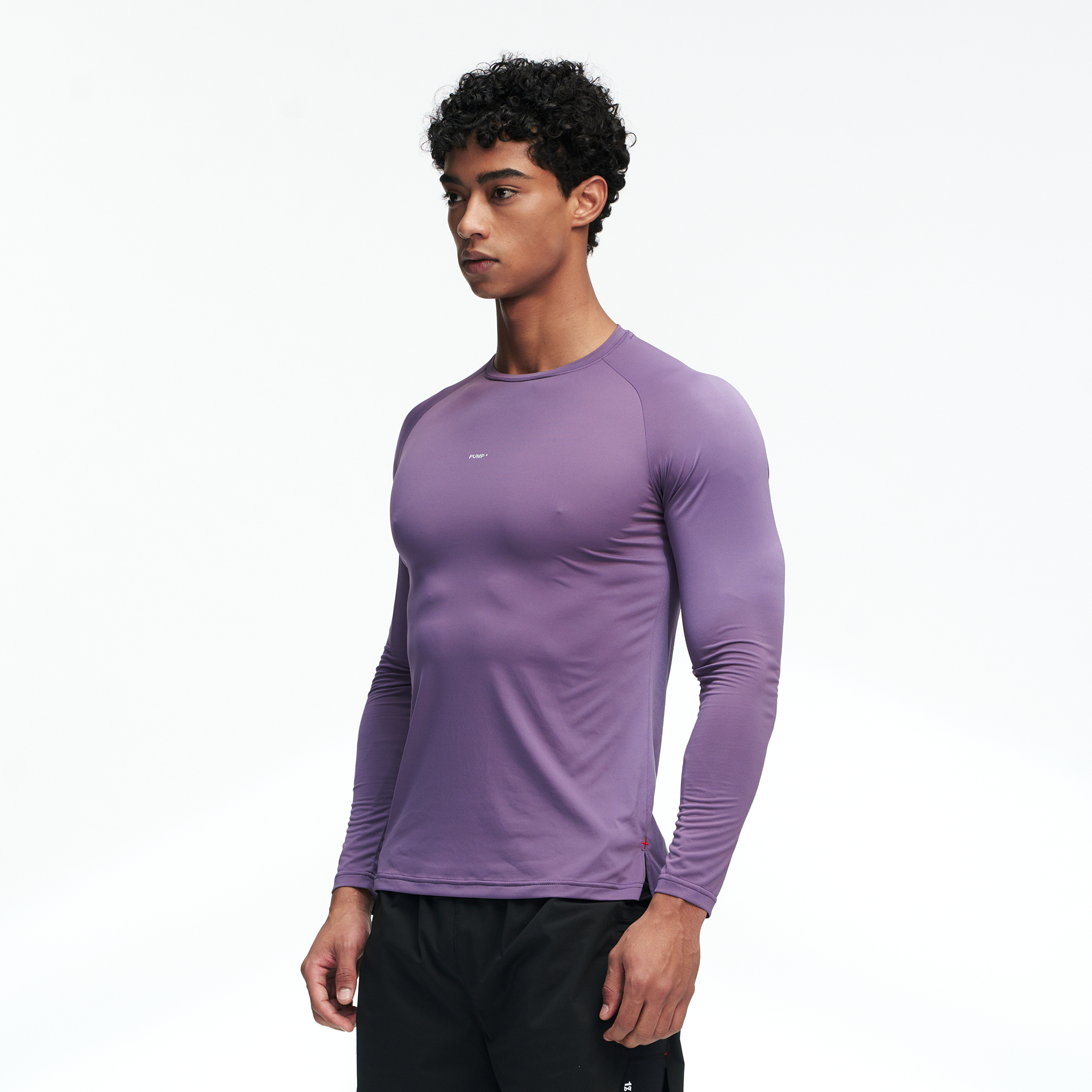 PUMPPLUS Antibacterial Quick-Dry Slim Long-Sleeve Tee-L/S Tee-S-Purple-Free Shipping Leatheretro