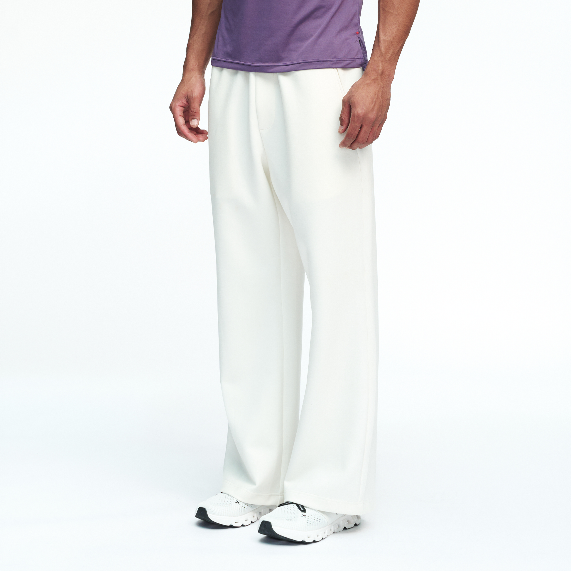 PUMPPLUS Moisture-Wicking Flared Straight-Leg Pants-Pants-S-White-Free Shipping Leatheretro
