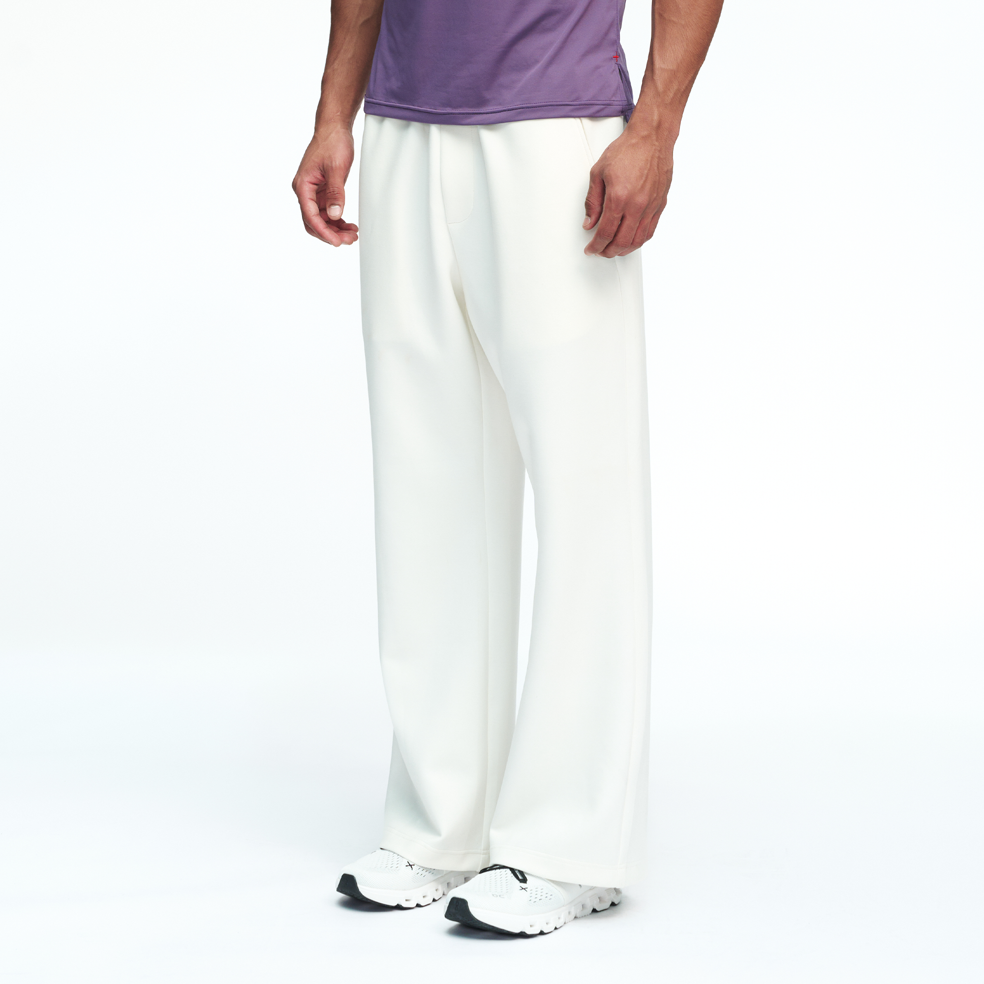 PUMPPLUS Moisture-Wicking Flared Straight-Leg Pants-Pants-S-White-Free Shipping Leatheretro