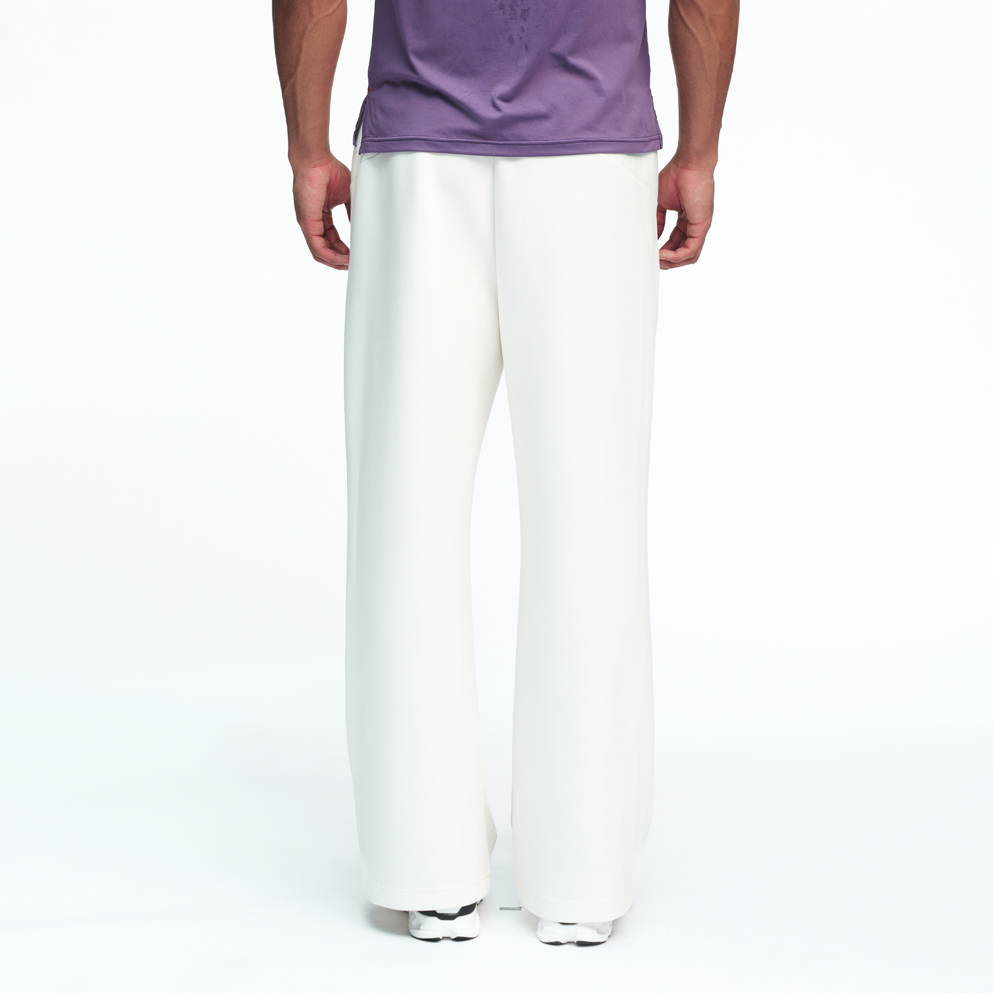 PUMPPLUS Moisture-Wicking Flared Straight-Leg Pants-Pants-S-White-Free Shipping Leatheretro