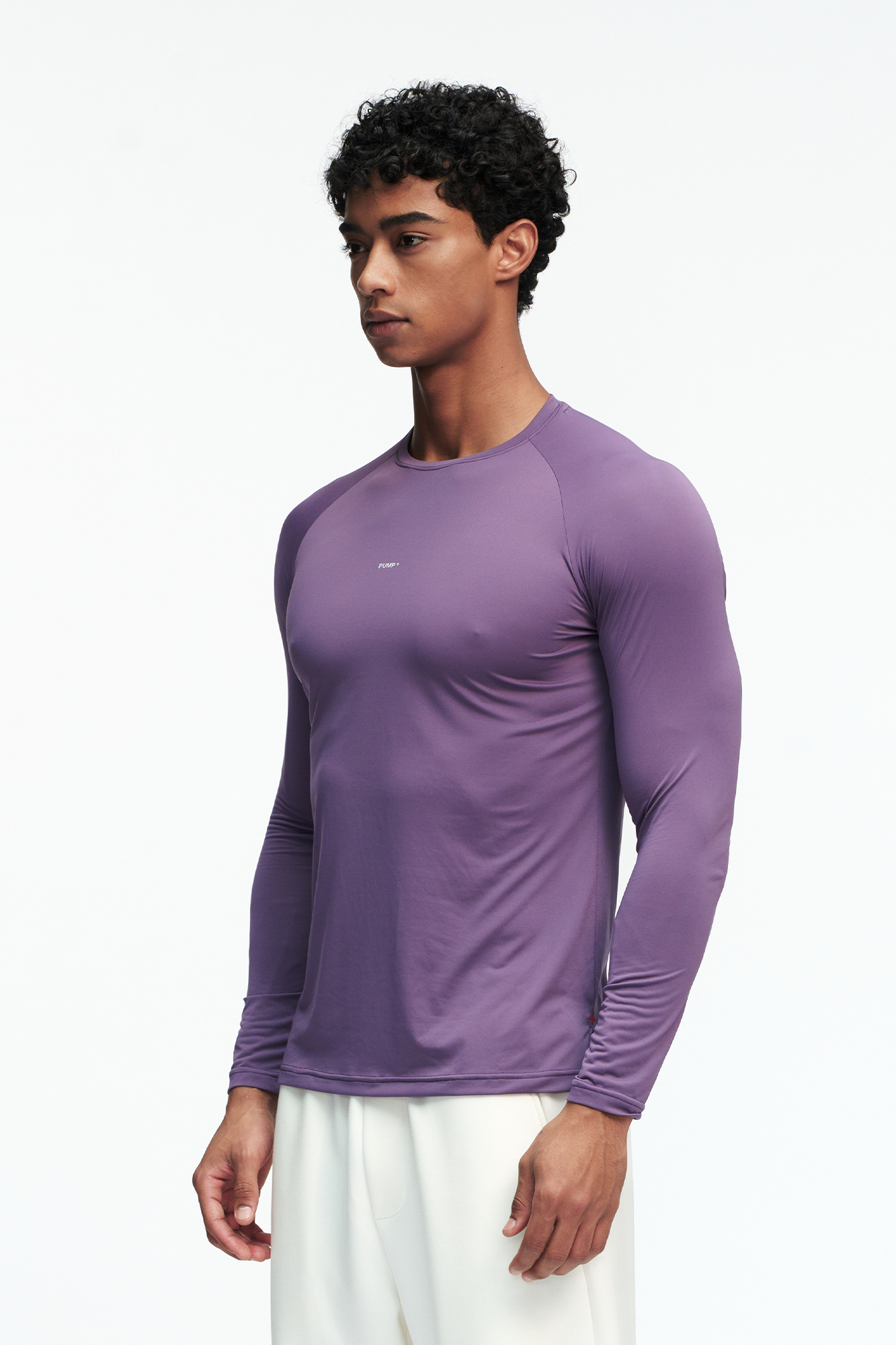 PUMPPLUS Antibacterial Quick-Dry Slim Long-Sleeve Tee-L/S Tee-S-Purple-Free Shipping Leatheretro