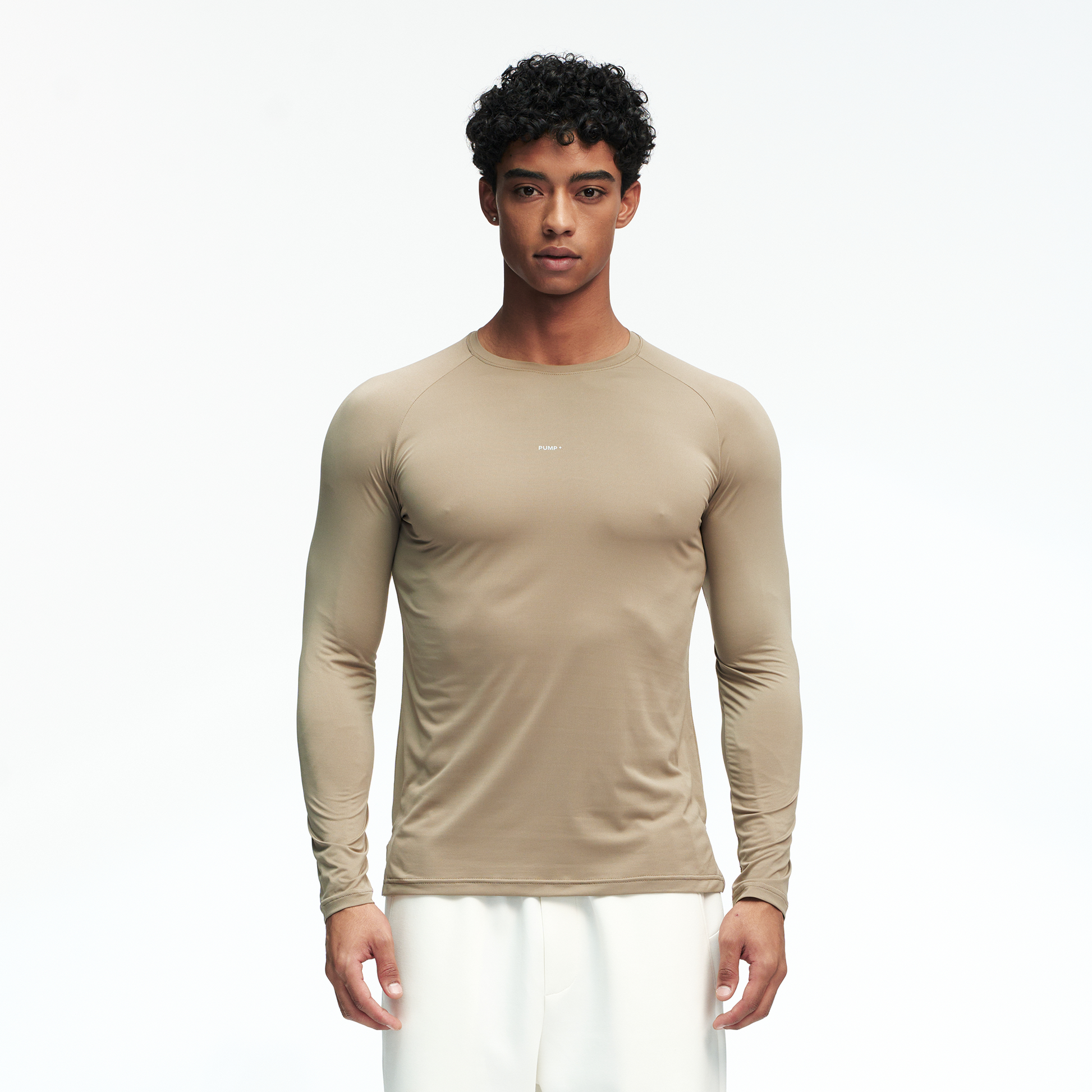 PUMPPLUS Antibacterial Quick-Dry Slim Long-Sleeve Tee-L/S Tee-S-Brown-Free Shipping Leatheretro