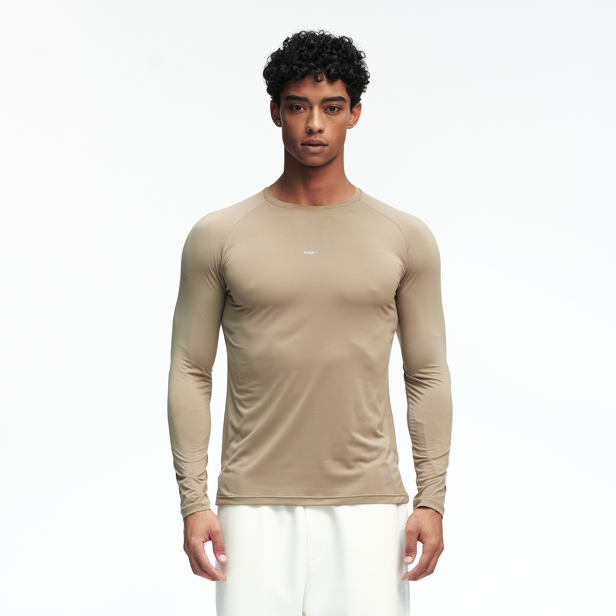 PUMPPLUS Antibacterial Quick-Dry Slim Long-Sleeve Tee-L/S Tee-S-Brown-Free Shipping Leatheretro