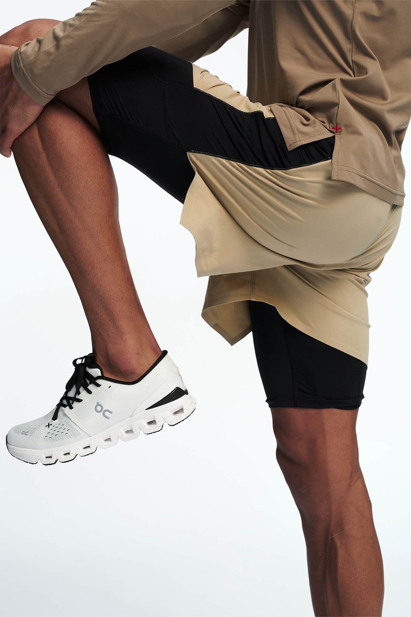PUMPPLUS Quick-Dry Layered Training Shorts-Shorts-S-Khaki-Free Shipping Leatheretro