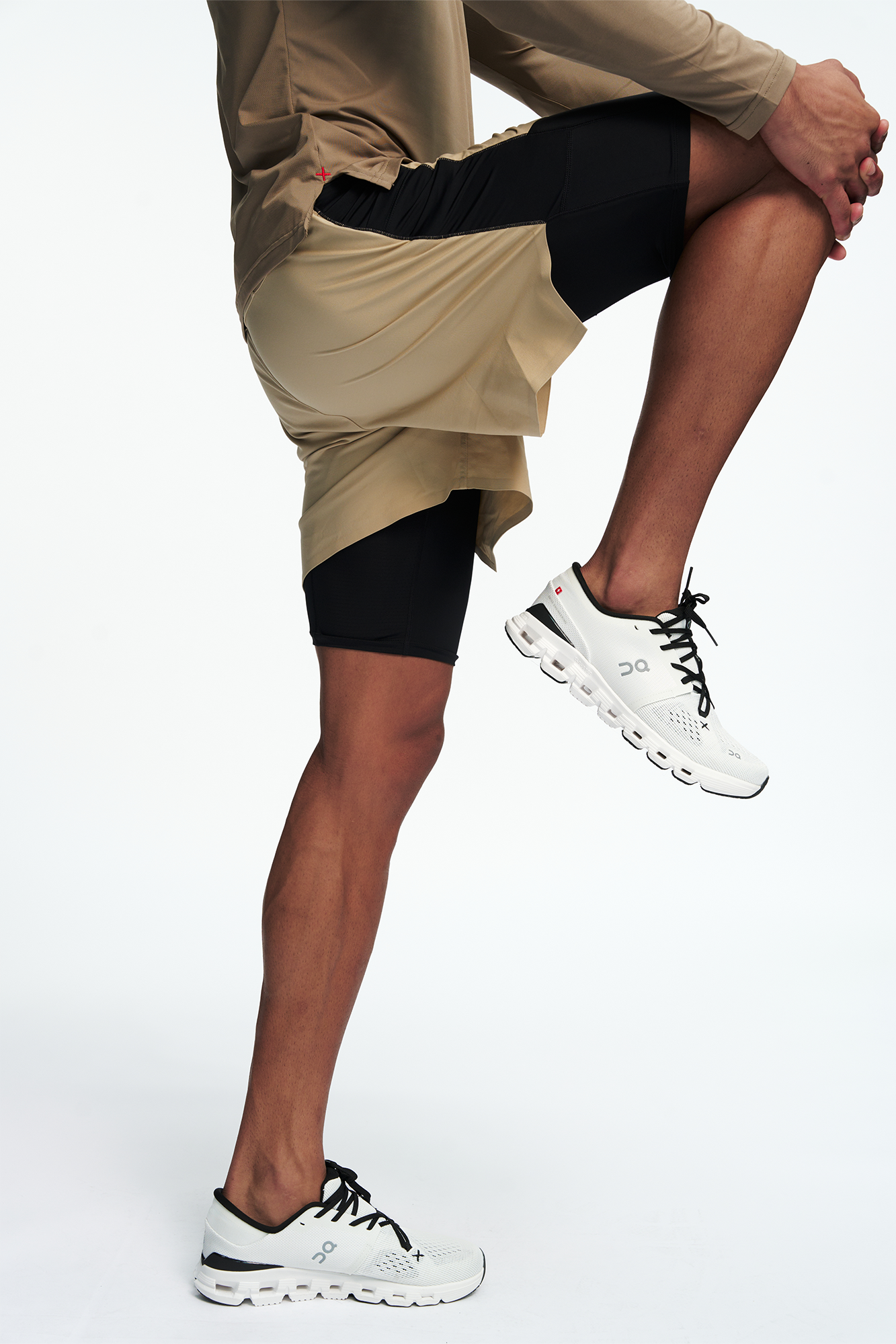 PUMPPLUS Quick-Dry Layered Training Shorts-Shorts-S-Khaki-Free Shipping Leatheretro