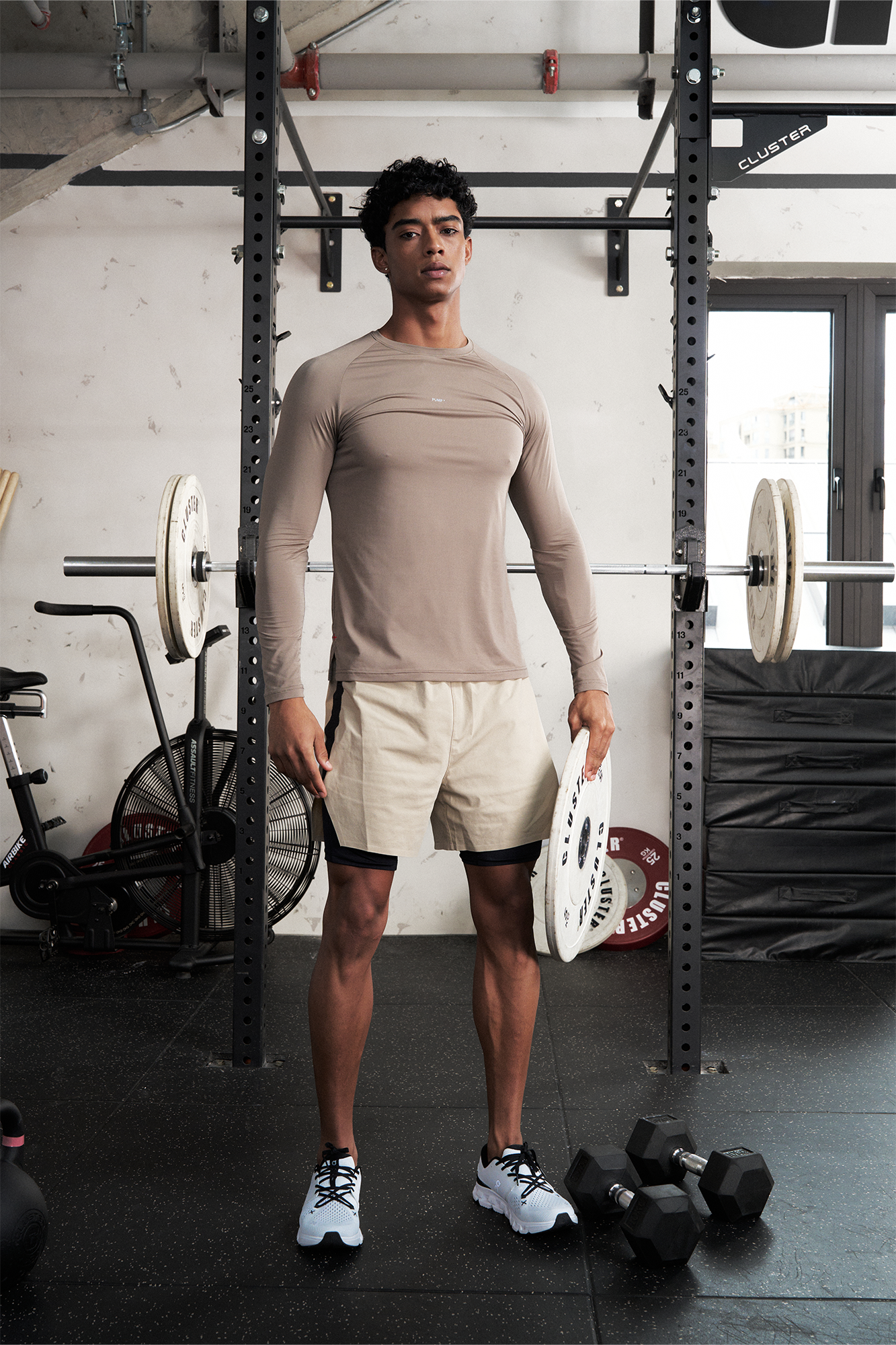 PUMPPLUS Quick-Dry Layered Training Shorts-Shorts-S-Khaki-Free Shipping Leatheretro
