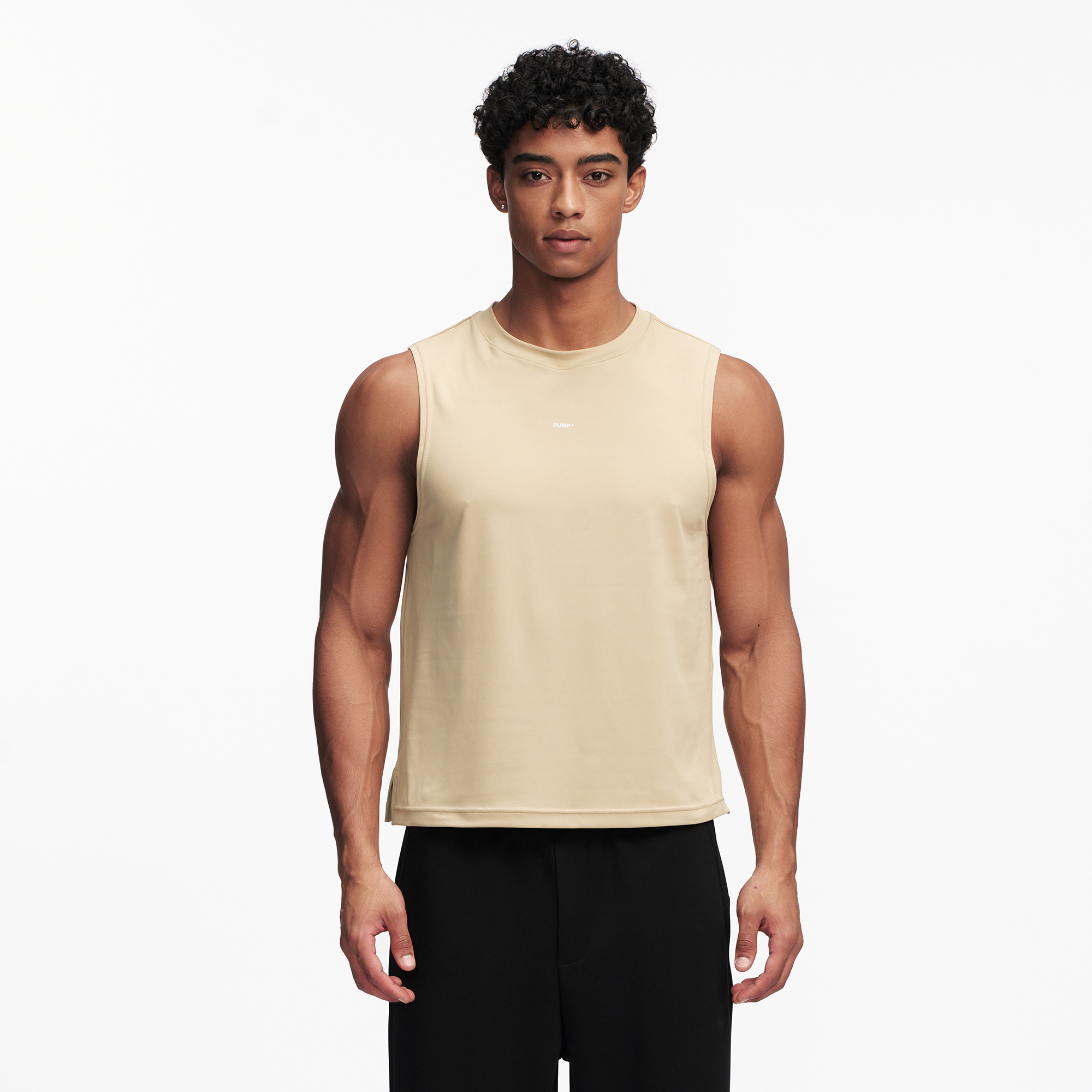 PUMPPLUS Antibacterial Quick-Dry Stretch Tank Top-Tank Top-S-Khaki-Free Shipping Leatheretro