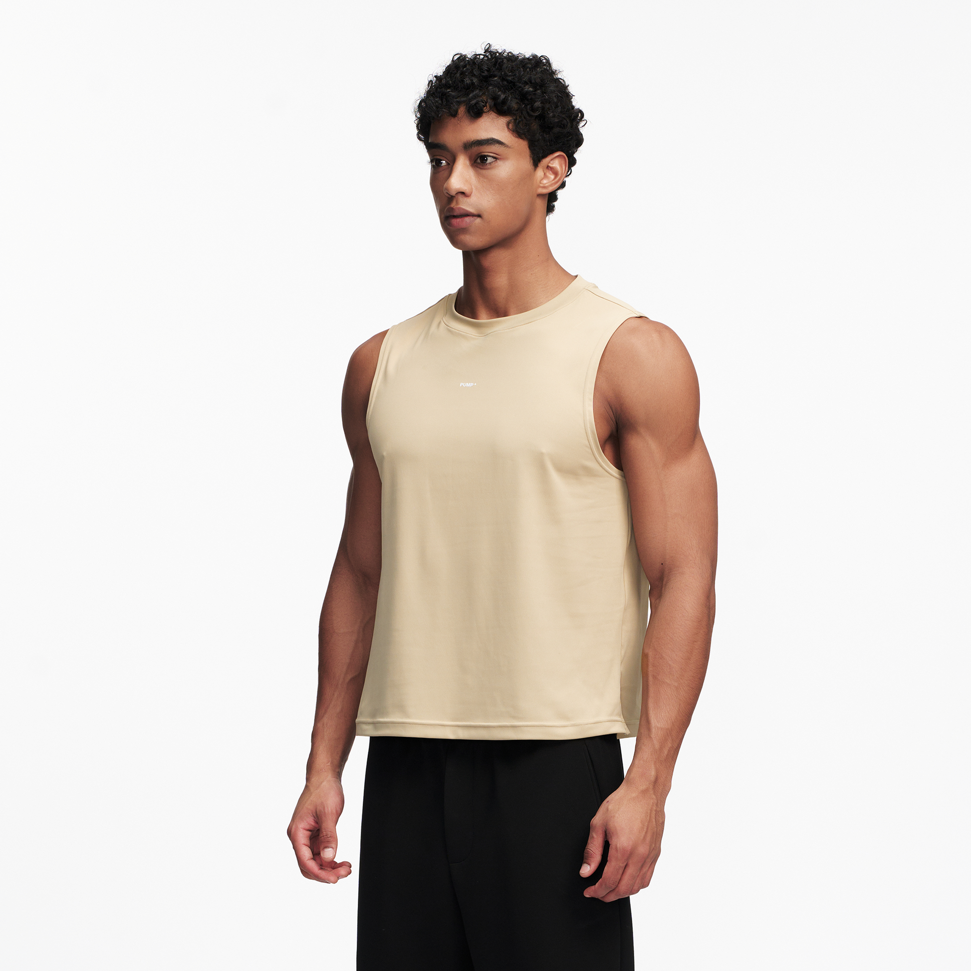 PUMPPLUS Antibacterial Quick-Dry Stretch Tank Top-Tank Top-S-Khaki-Free Shipping Leatheretro