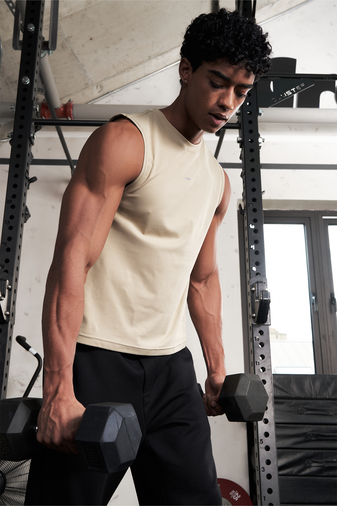 PUMPPLUS Antibacterial Quick-Dry Stretch Tank Top-Tank Top-S-Khaki-Free Shipping Leatheretro