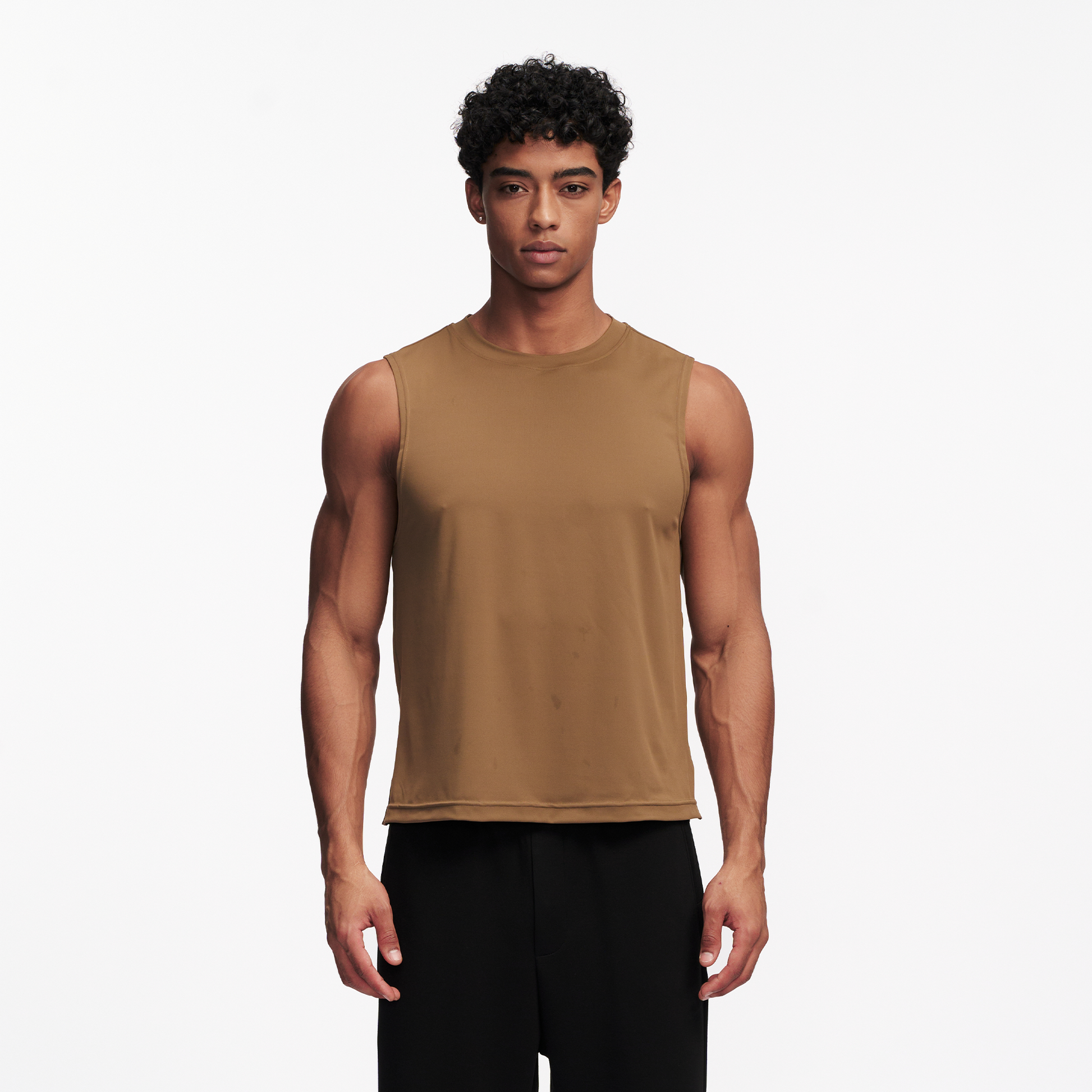 PUMPPLUS Antibacterial Quick-Dry Stretch Tank Top-Tank Top-S-Brown-Free Shipping Leatheretro