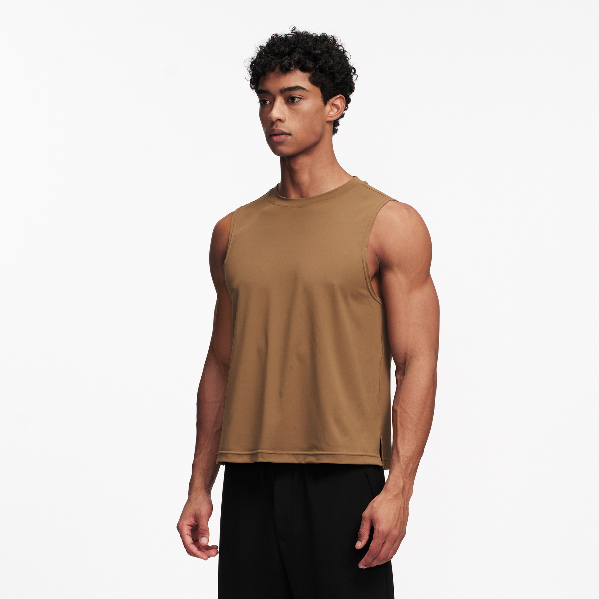 PUMPPLUS Antibacterial Quick-Dry Stretch Tank Top-Tank Top-S-Khaki-Free Shipping Leatheretro