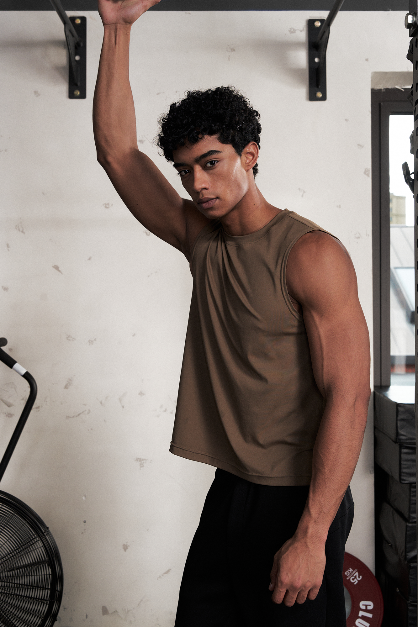 PUMPPLUS Antibacterial Quick-Dry Stretch Tank Top-Tank Top-S-Khaki-Free Shipping Leatheretro