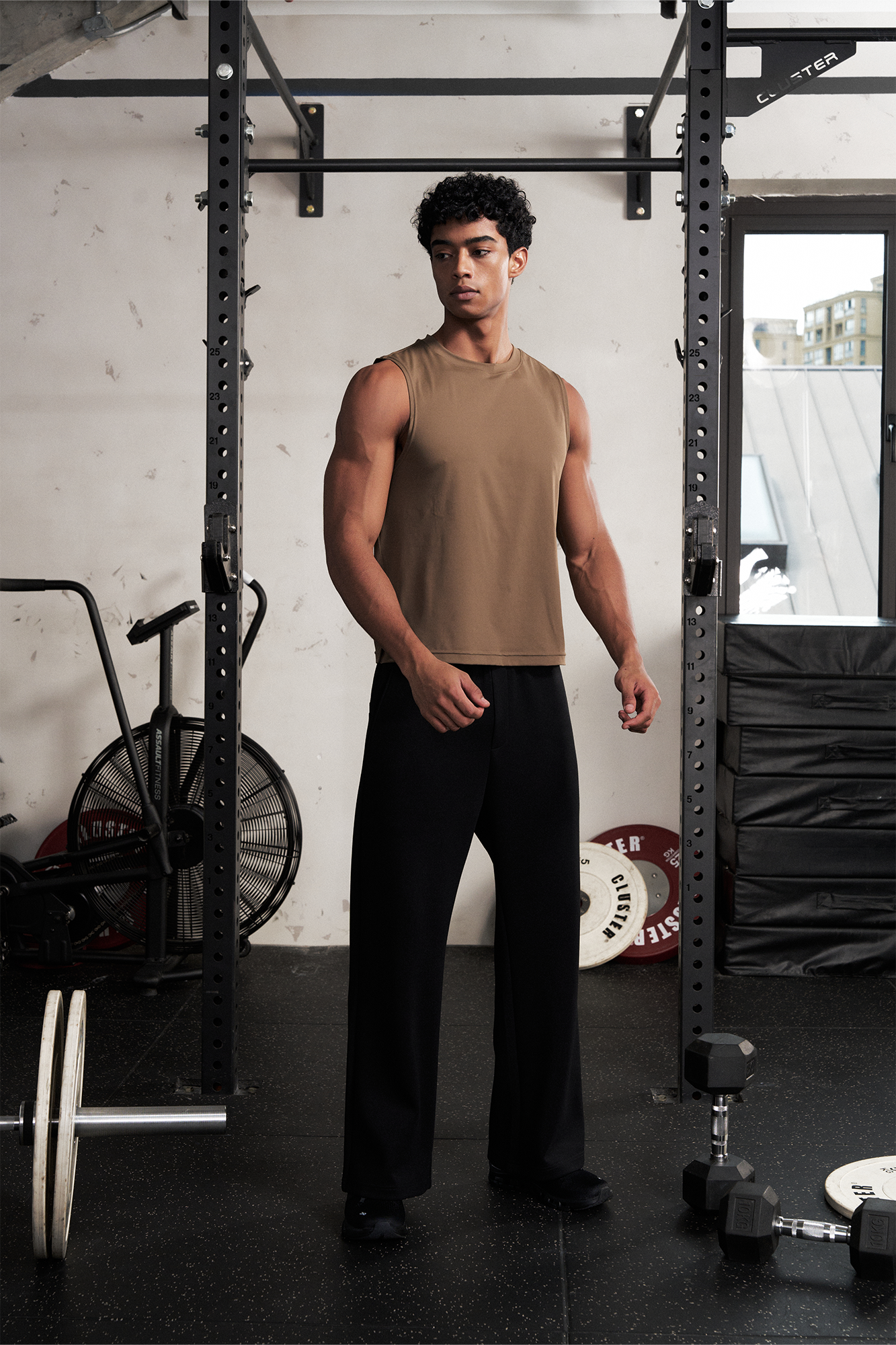 PUMPPLUS Antibacterial Quick-Dry Stretch Tank Top-Tank Top-S-Khaki-Free Shipping Leatheretro