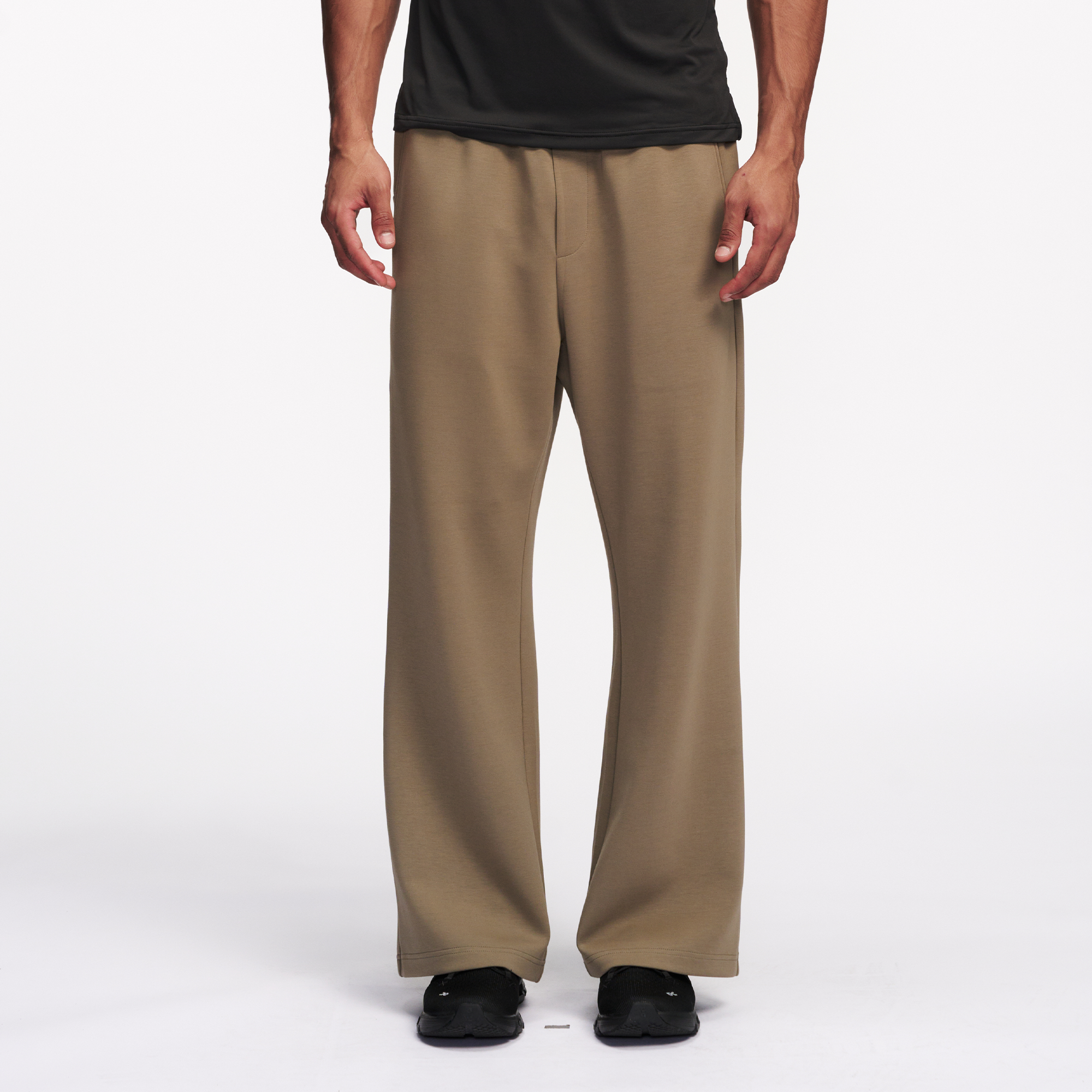 PUMPPLUS Moisture-Wicking Flared Straight-Leg Pants-Pants-S-Khaki-Free Shipping Leatheretro