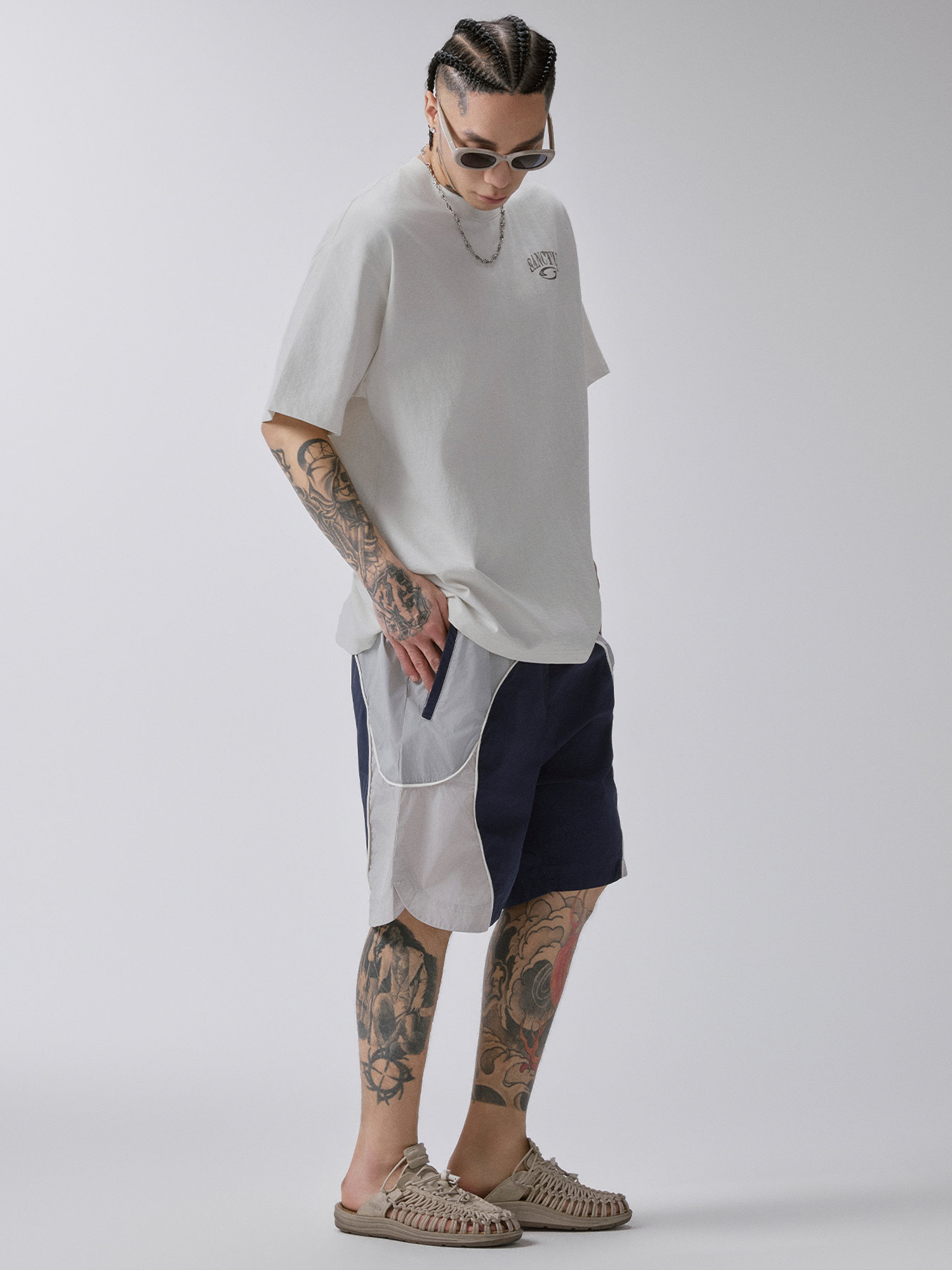 F2CE Contrast Paneled Sport Shorts-Shorts-S / 27-31"-Free Shipping Leatheretro