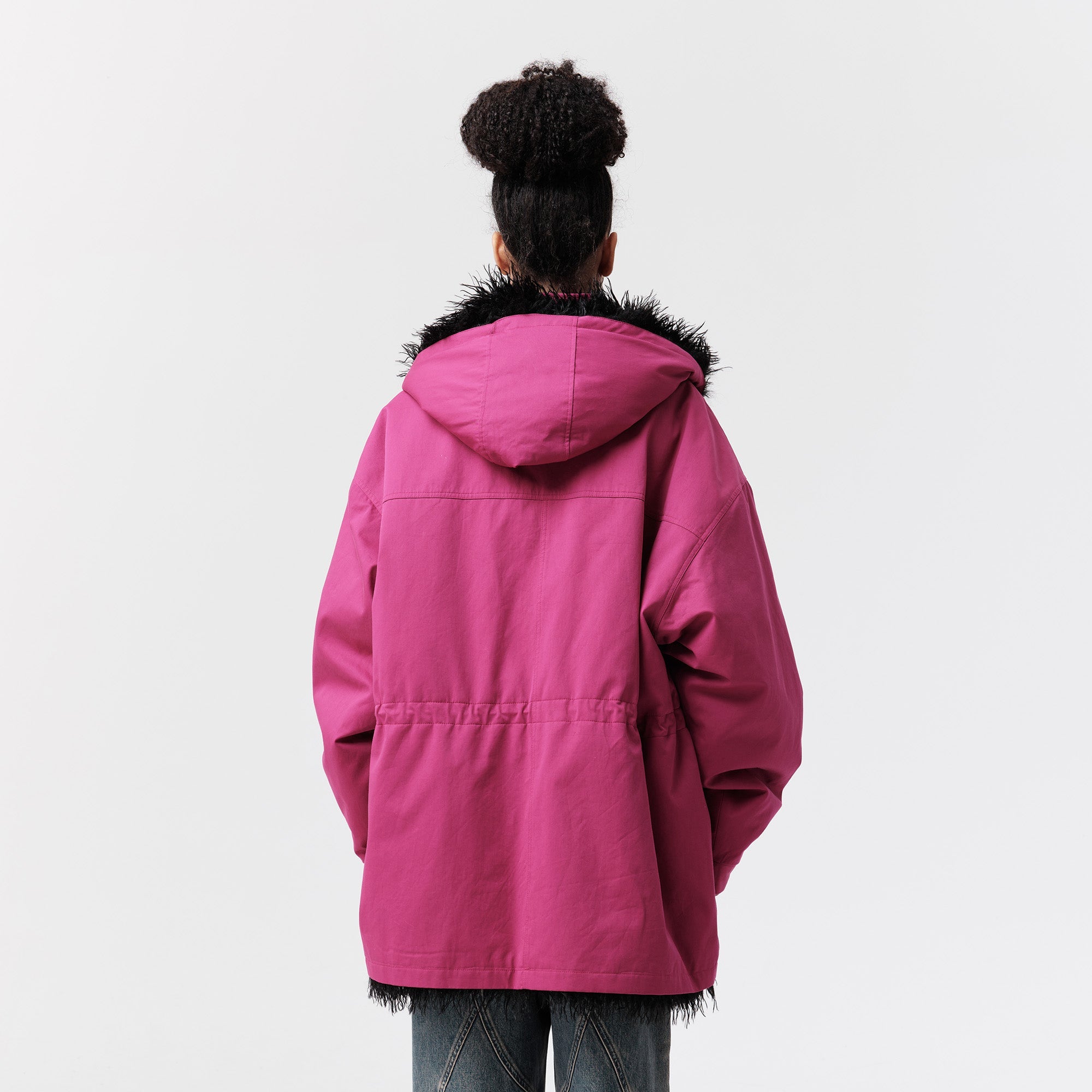 VANN VALRENCE Detachable Hood Faux-Fur Collar Parka-Jacket-S-Black-Free Shipping Leatheretro