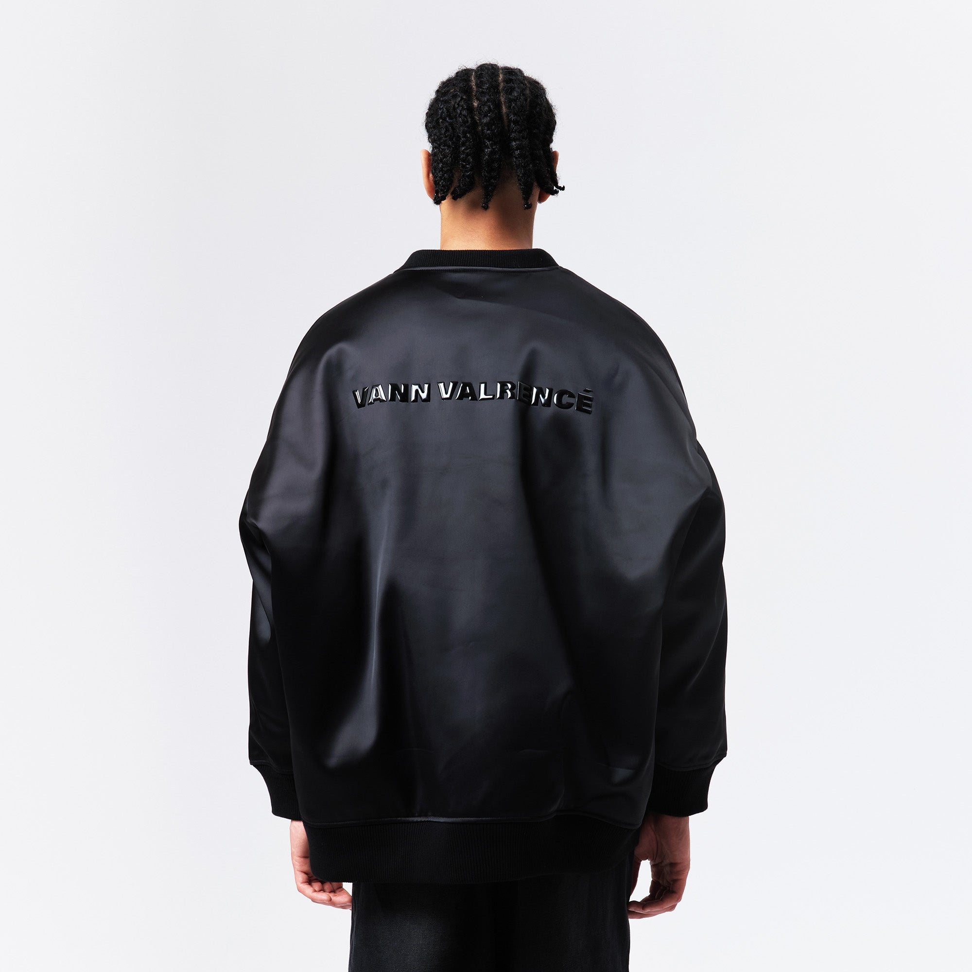 VANN VALRENCE Satin Oversized Down Bomber-Jacket-S-Free Shipping Leatheretro