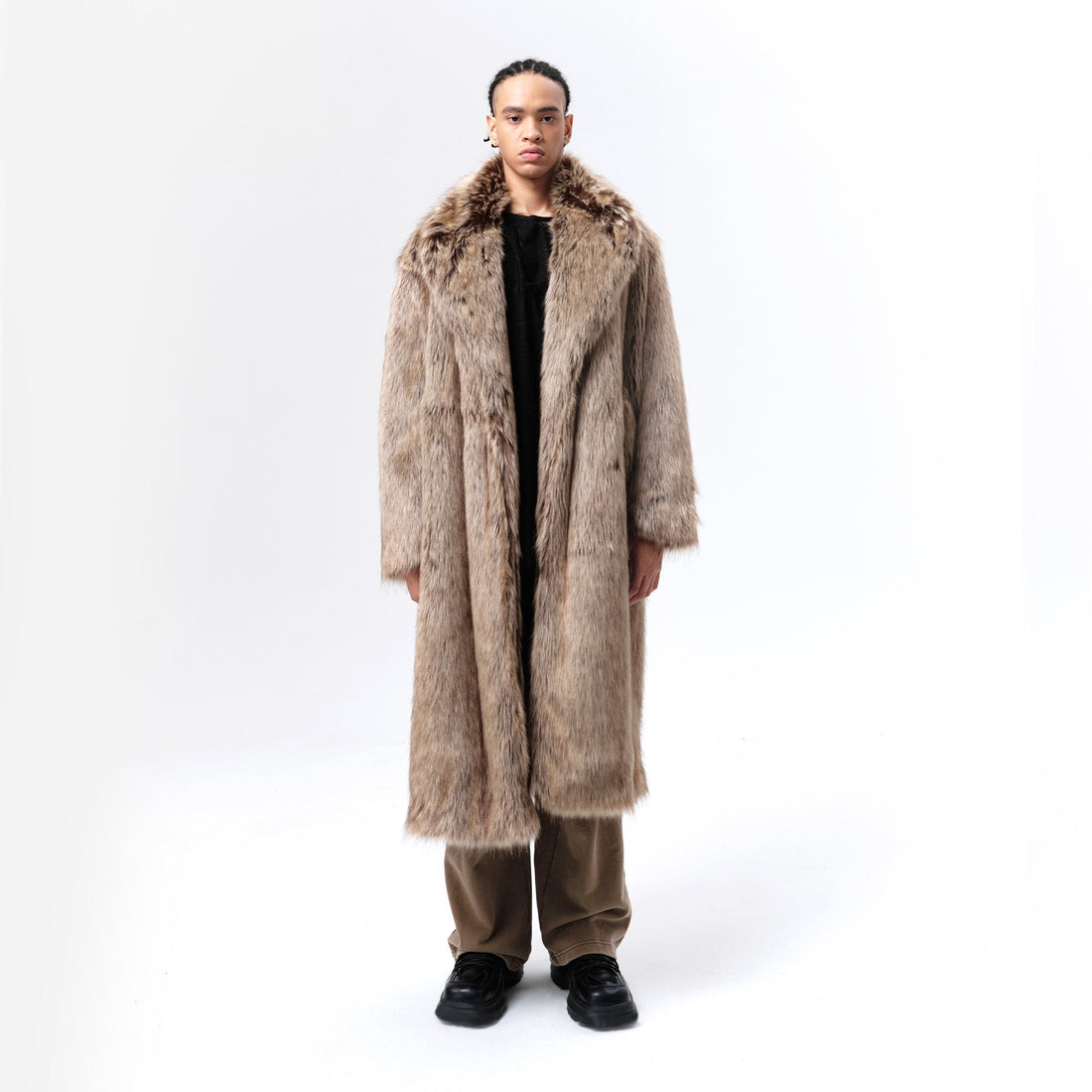 VANN VALRENCE Waxed Faux Fur Maxi Coat-Jacket-S-Free Shipping Leatheretro