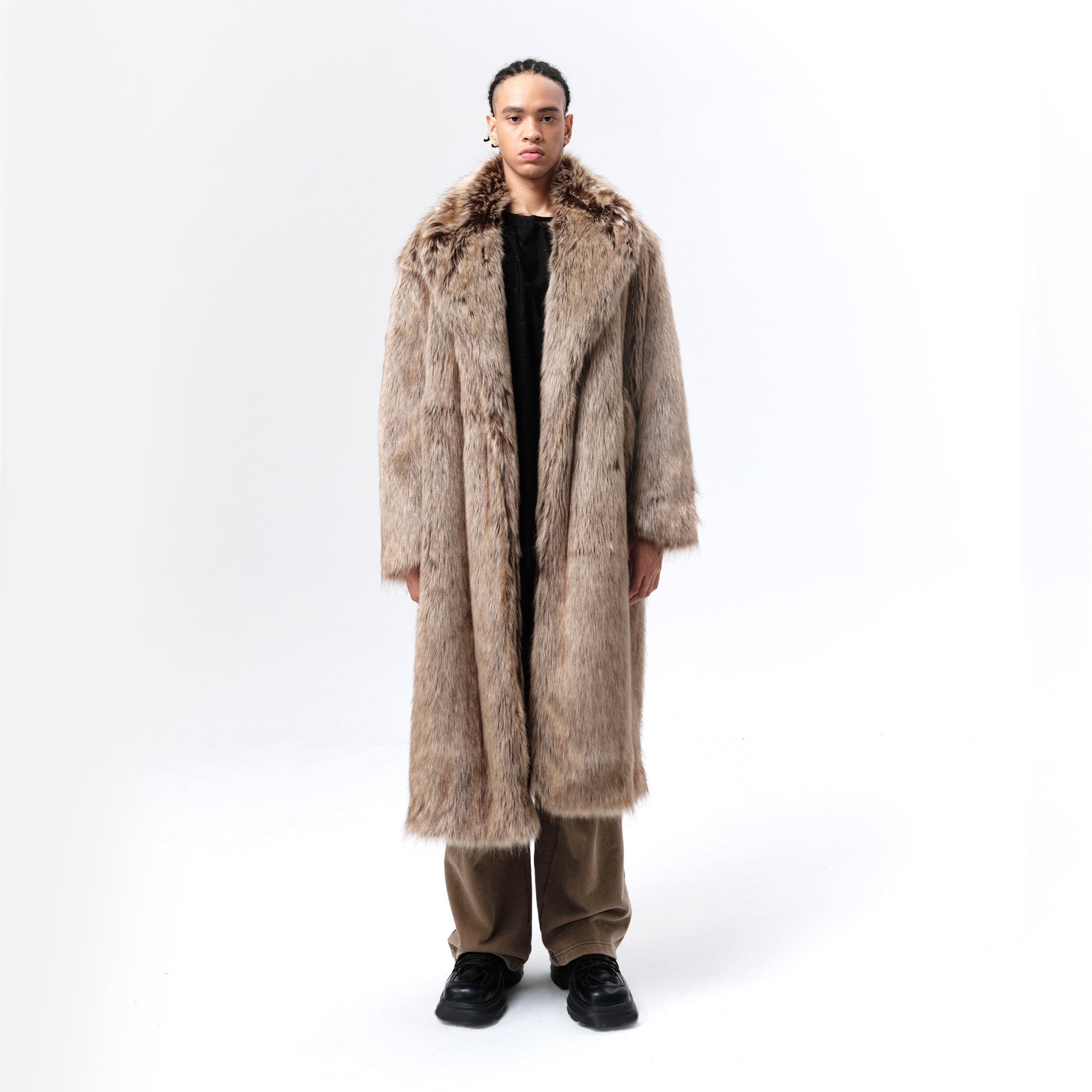 VANN VALRENCE Waxed Faux Fur Maxi Coat-Jacket-S-Free Shipping Leatheretro