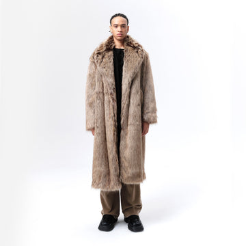VANN VALRENCE Waxed Faux Fur Maxi Coat-Jacket-S-Free Shipping Leatheretro