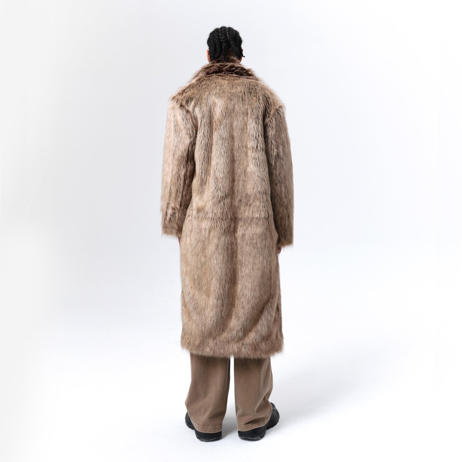 VANN VALRENCE Waxed Faux Fur Maxi Coat-Jacket-S-Free Shipping Leatheretro