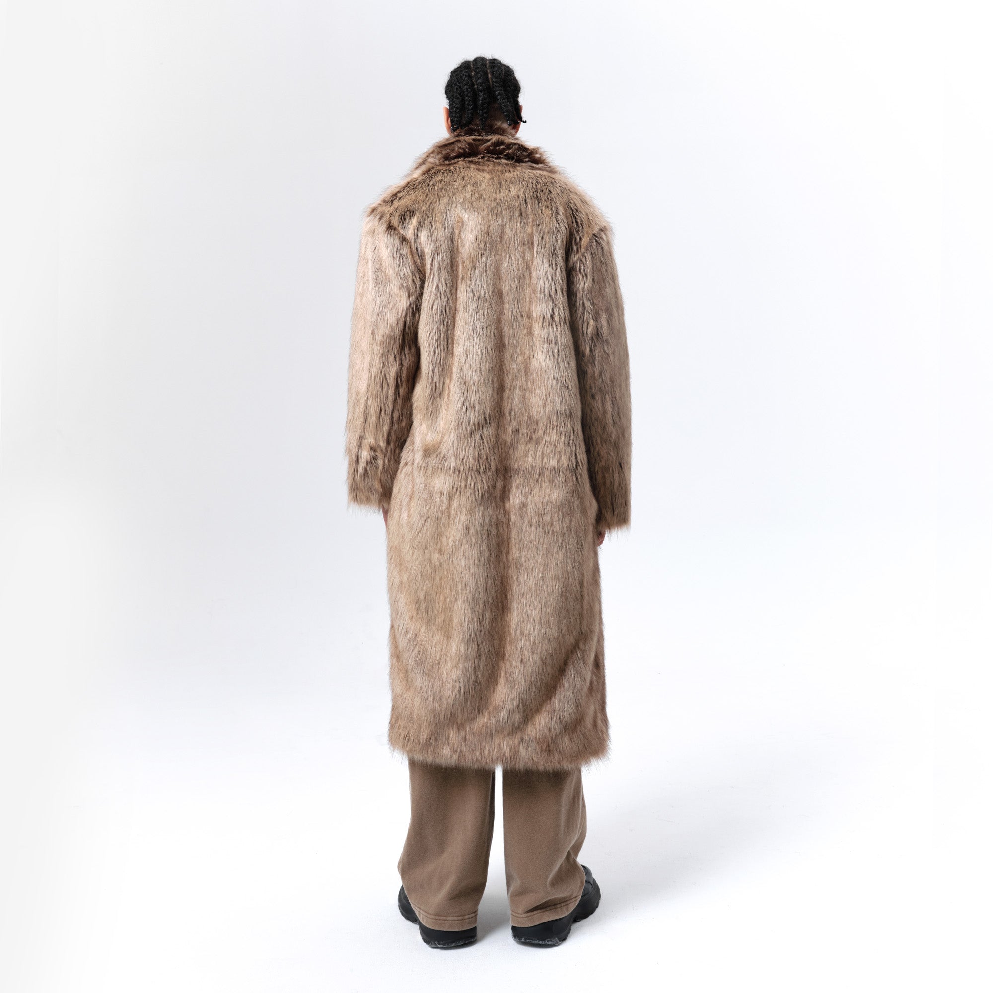 VANN VALRENCE Waxed Faux Fur Maxi Coat-Jacket-S-Free Shipping Leatheretro
