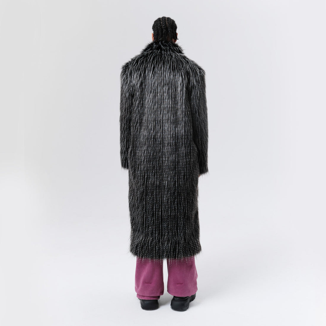 VANN VALRENCE Shaggy Layered Faux Fur Long Coat-Jacket-S-Free Shipping Leatheretro