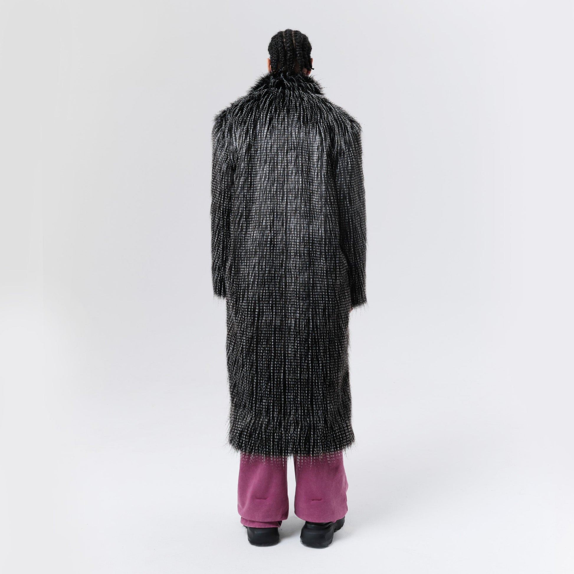 VANN VALRENCE Shaggy Layered Faux Fur Long Coat-Jacket-S-Free Shipping Leatheretro