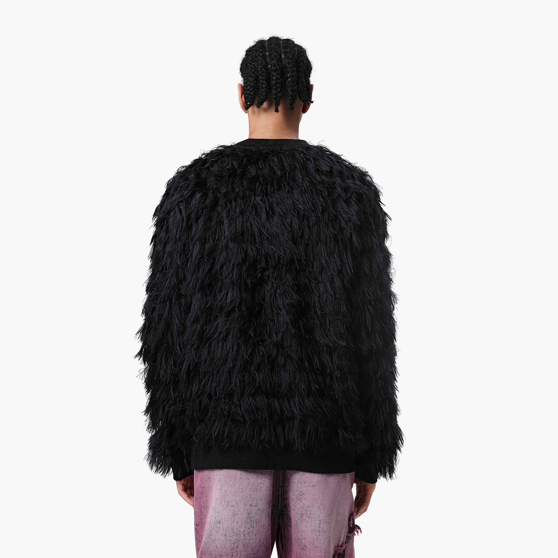 VANN VALRENCE Double-Layer Feathered Crewneck Sweatshirt-Sweatshirt-S-Free Shipping Leatheretro