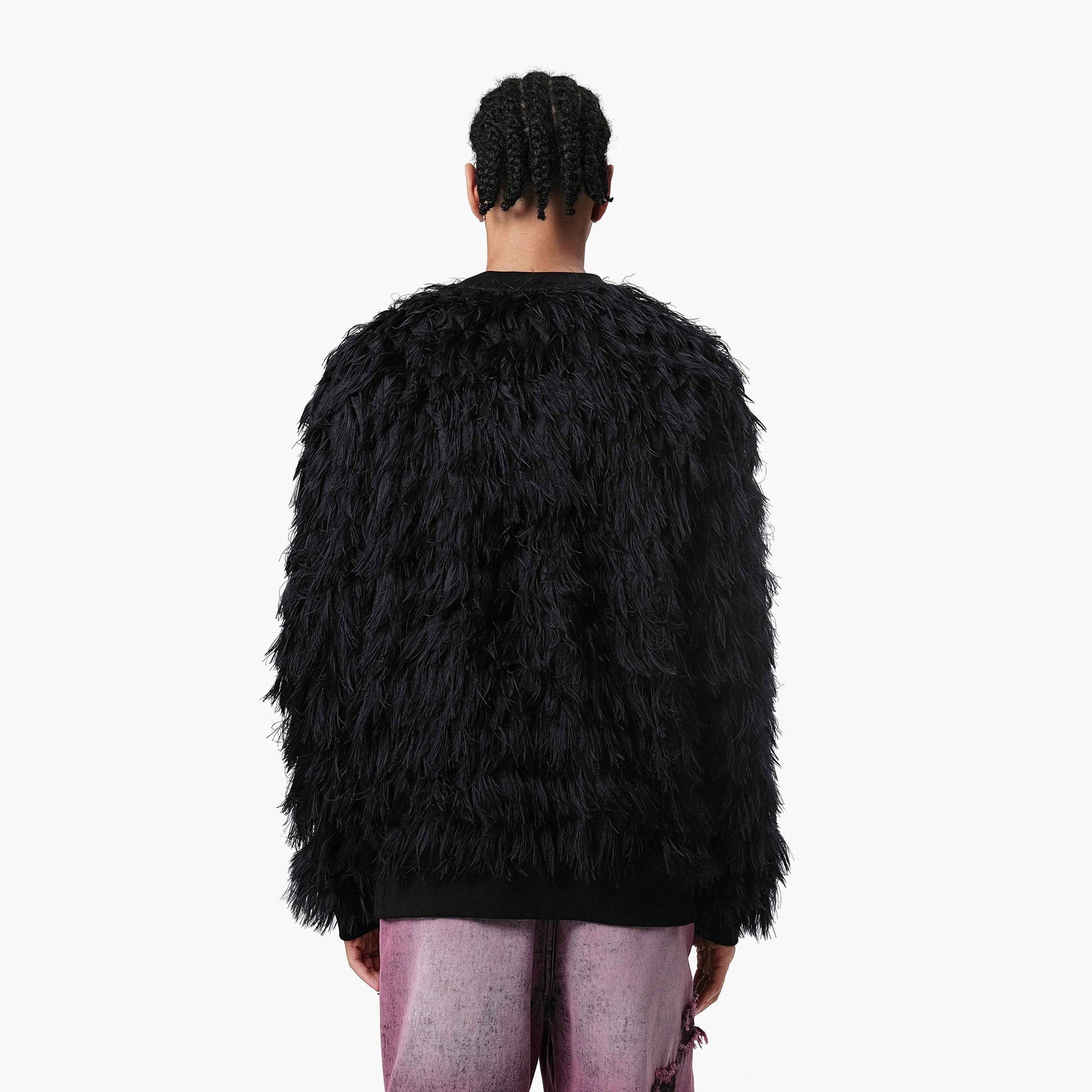 VANN VALRENCE Double-Layer Feathered Crewneck Sweatshirt-Sweatshirt-S-Free Shipping Leatheretro