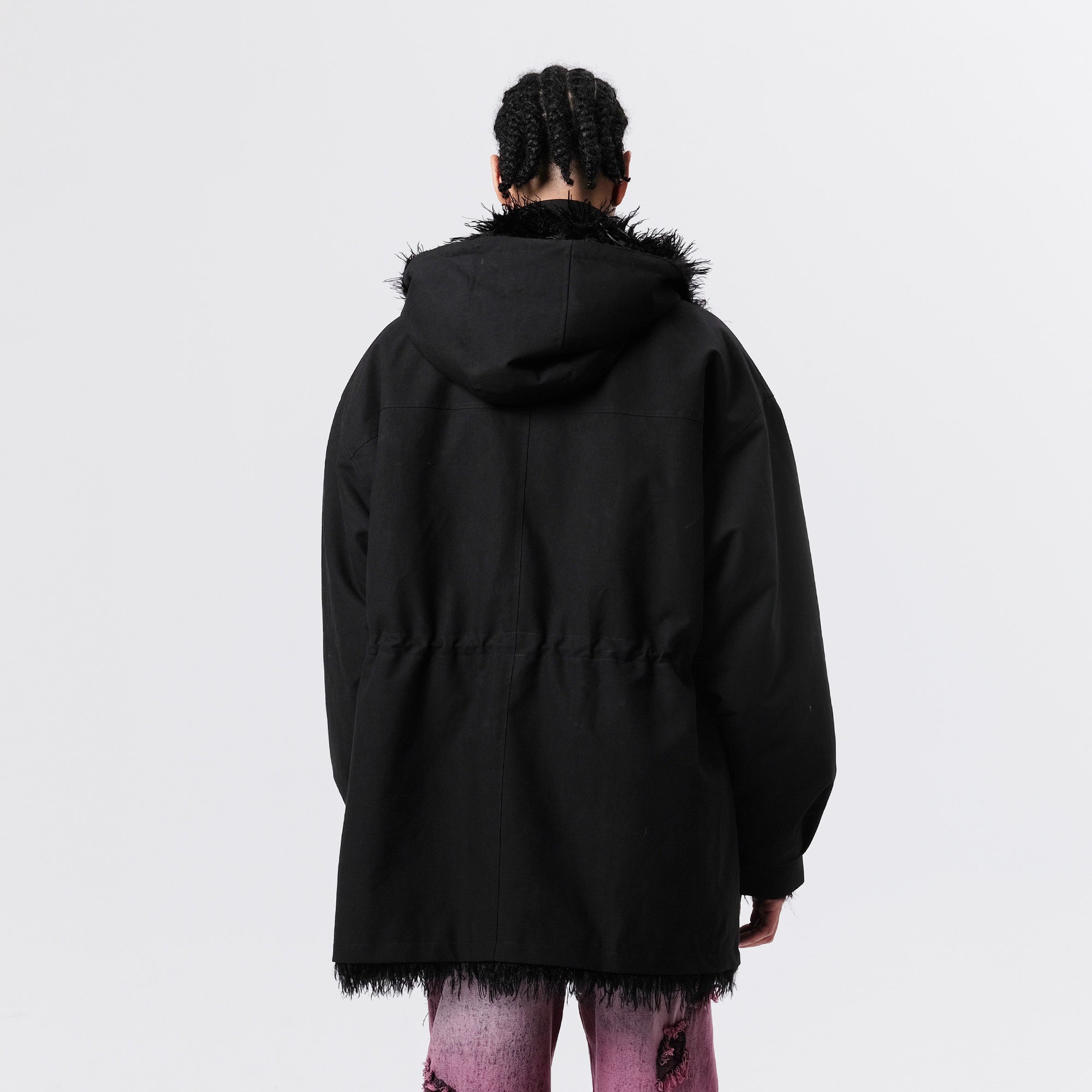 VANN VALRENCE Detachable Hood Faux-Fur Collar Parka-Jacket-S-Black-Free Shipping Leatheretro