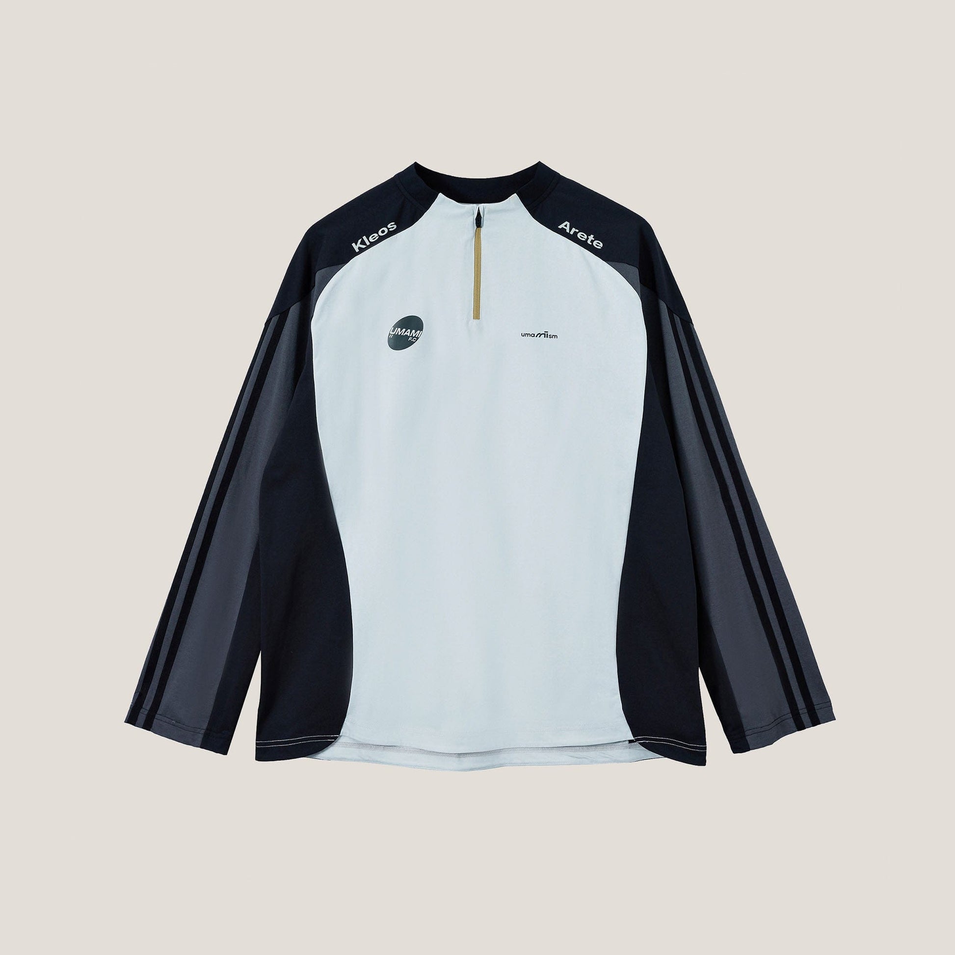 UMAMIISM Contrast Half-Zip Quick-Dry Training Jersey-L/S Tee-XS-Dark Gray-Free Shipping Leatheretro