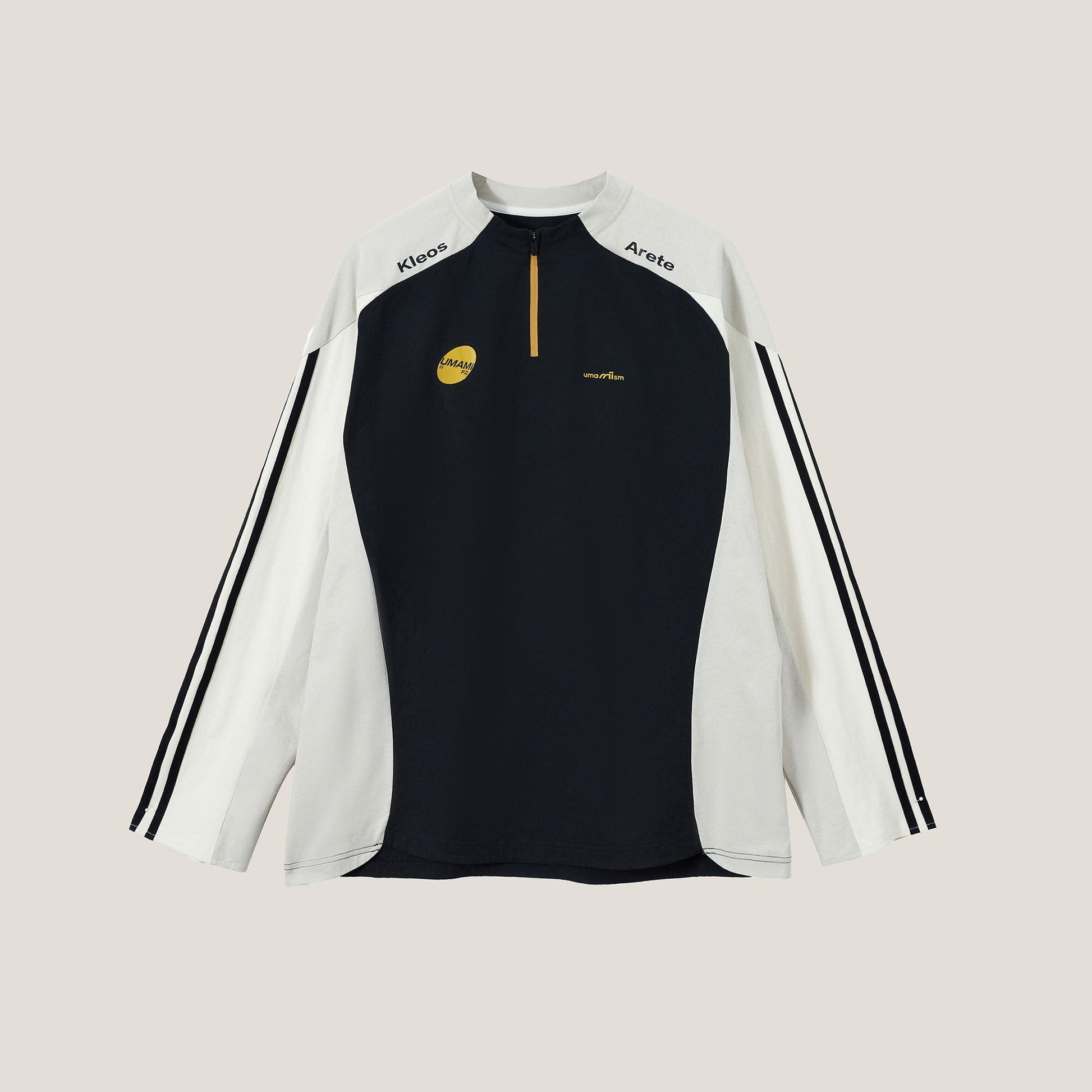 UMAMIISM Contrast Half-Zip Quick-Dry Training Jersey-L/S Tee-XS-Dark Gray-Free Shipping Leatheretro