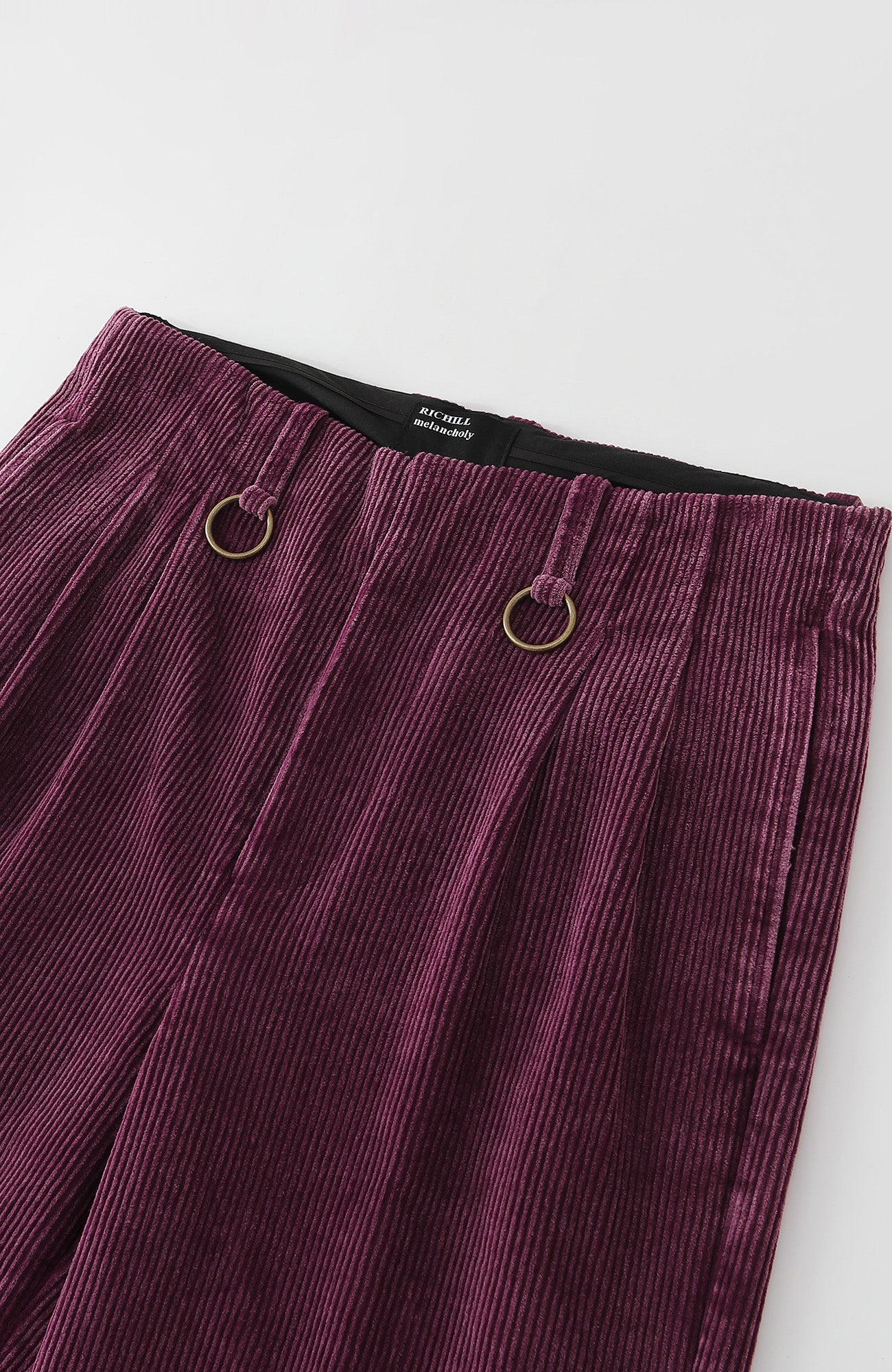 RICHILL Corduroy Raw Hem Wide-Leg Trousers-Pants-S-Free Shipping Leatheretro