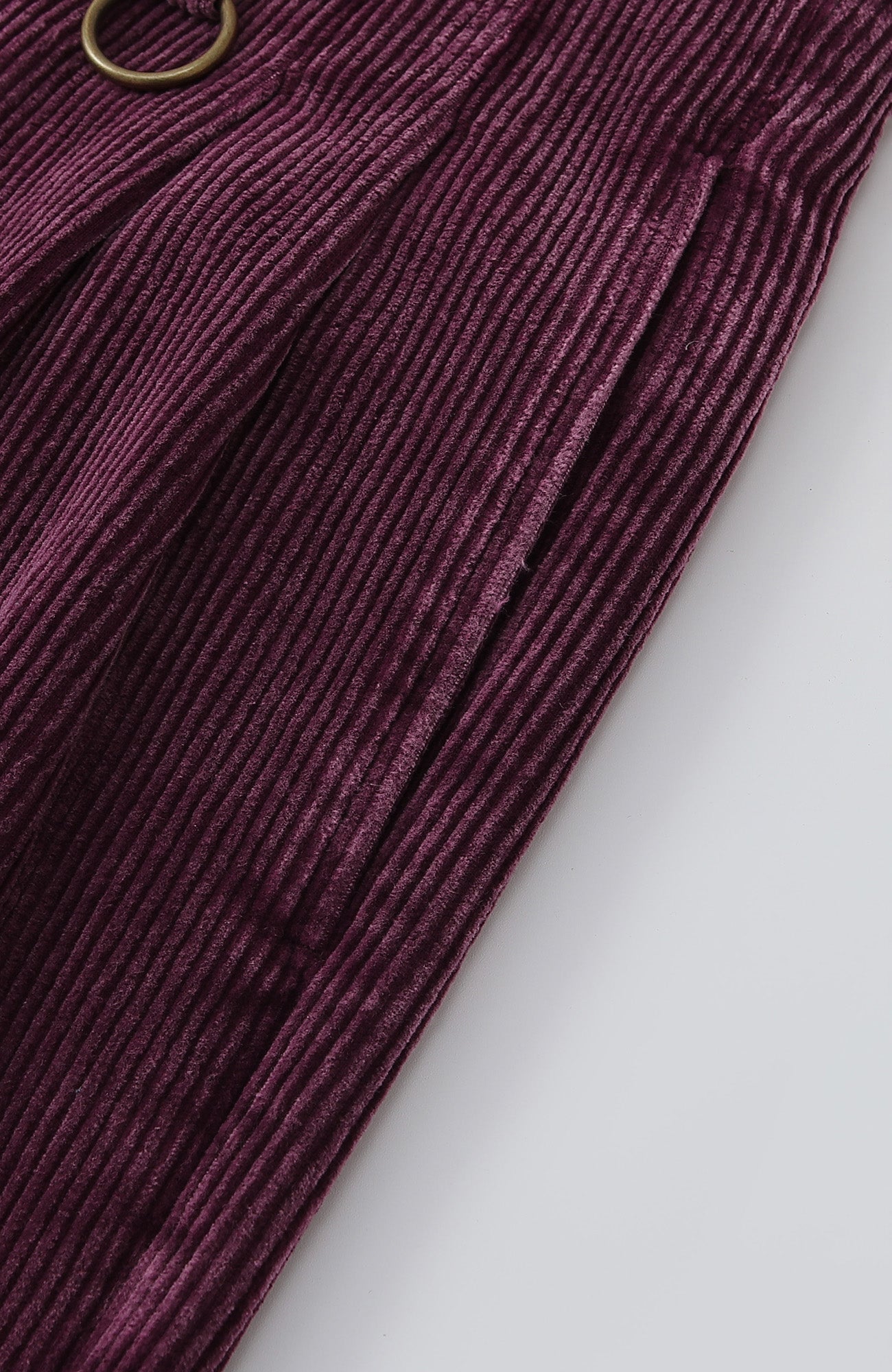 RICHILL Corduroy Raw Hem Wide-Leg Trousers-Pants-S-Free Shipping Leatheretro