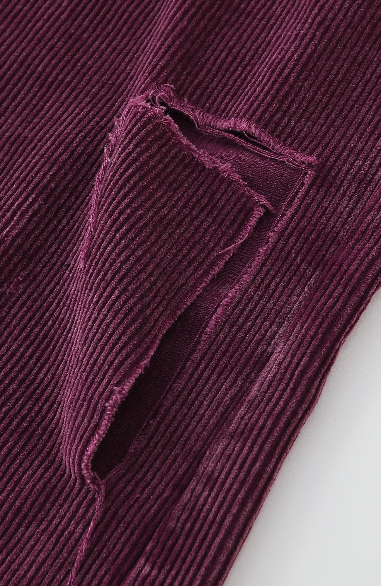 RICHILL Corduroy Raw Hem Wide-Leg Trousers-Pants-S-Free Shipping Leatheretro