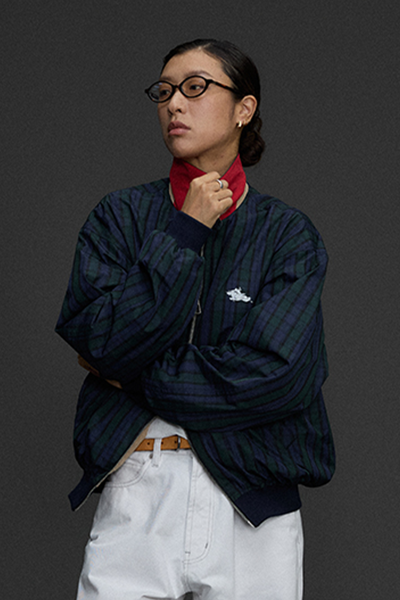 NIANJIUYIKOUER Deer Graphic Plaid Harrington Jacket-Jacket-S-Free Shipping Leatheretro