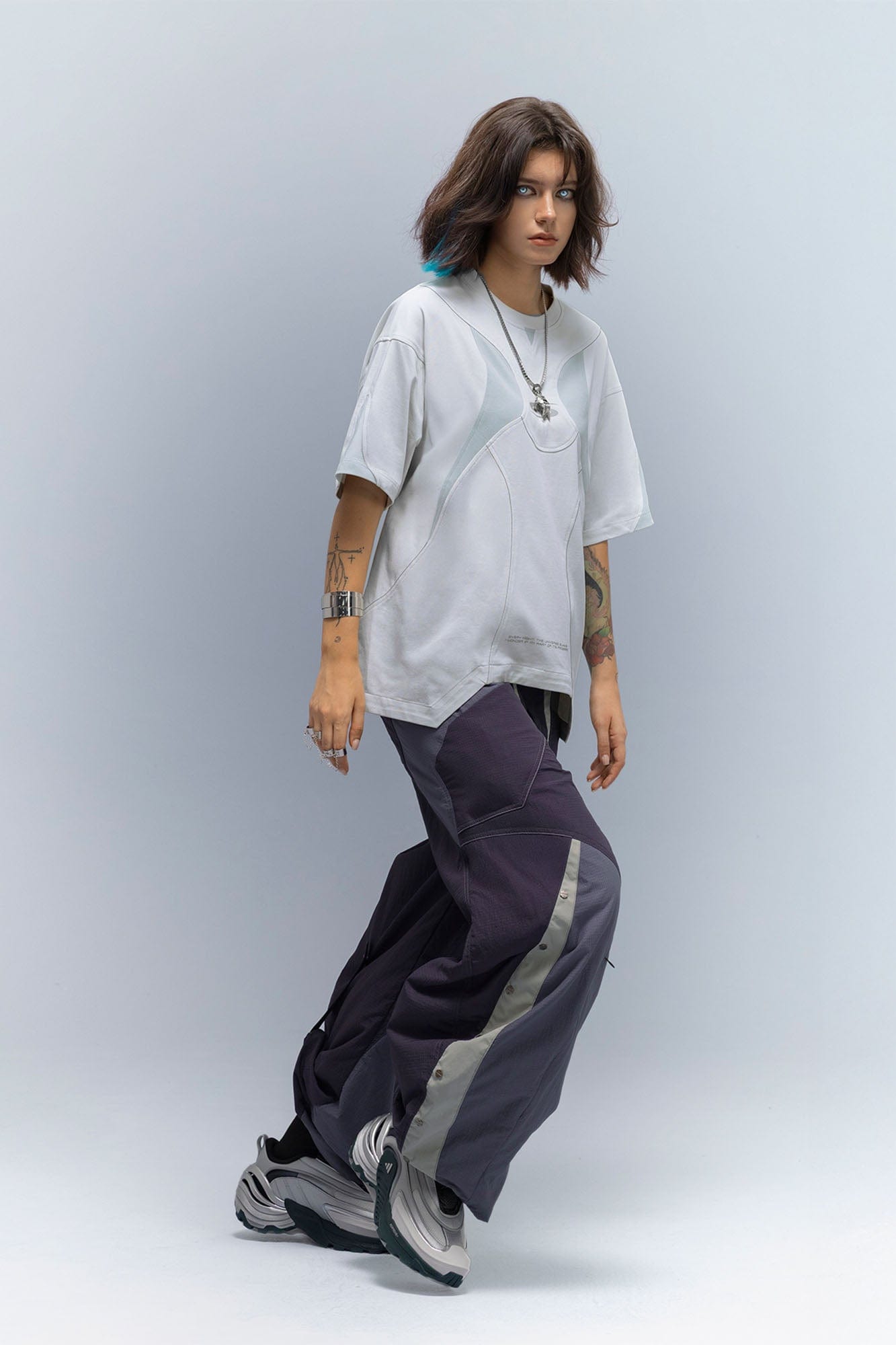 XIPHEVIL Curve Spliced Quick-Dry Sorona T-Shirt Ice-L/S Tee-XS-Free Shipping Leatheretro