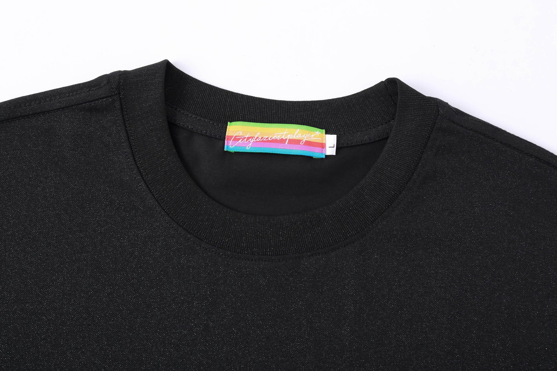 CLP Essential Slogan Glitter T-Shirt-T Shirt-S-Gray-Free Shipping Leatheretro