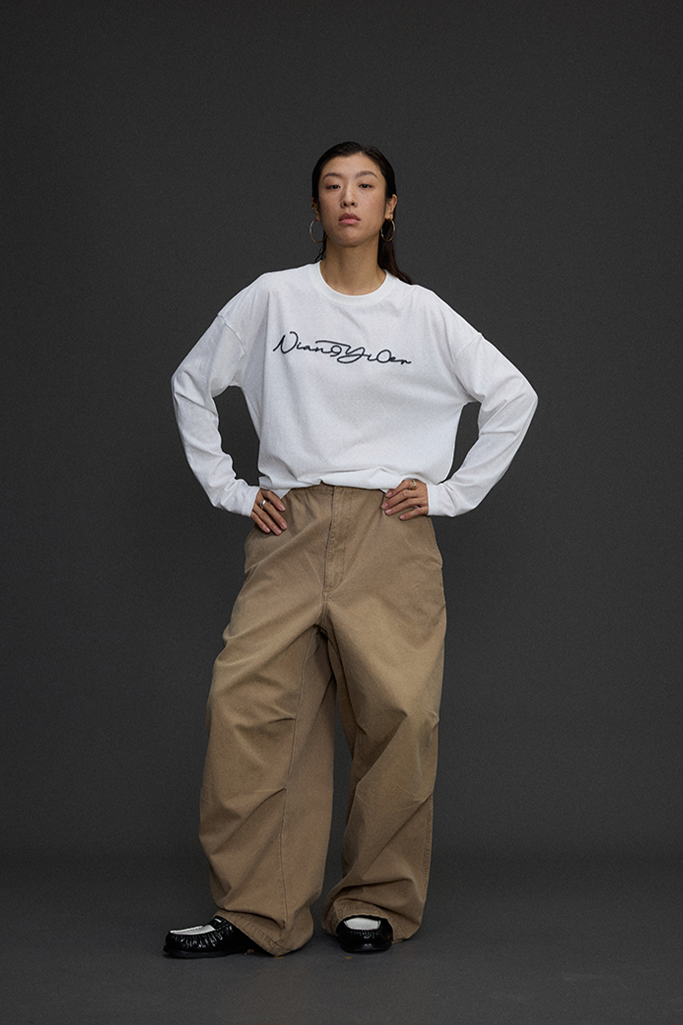 NIANJIUYIKOUER Distressed Utility Pocket Wide-Leg Pants-Pants-XXS-Free Shipping Leatheretro