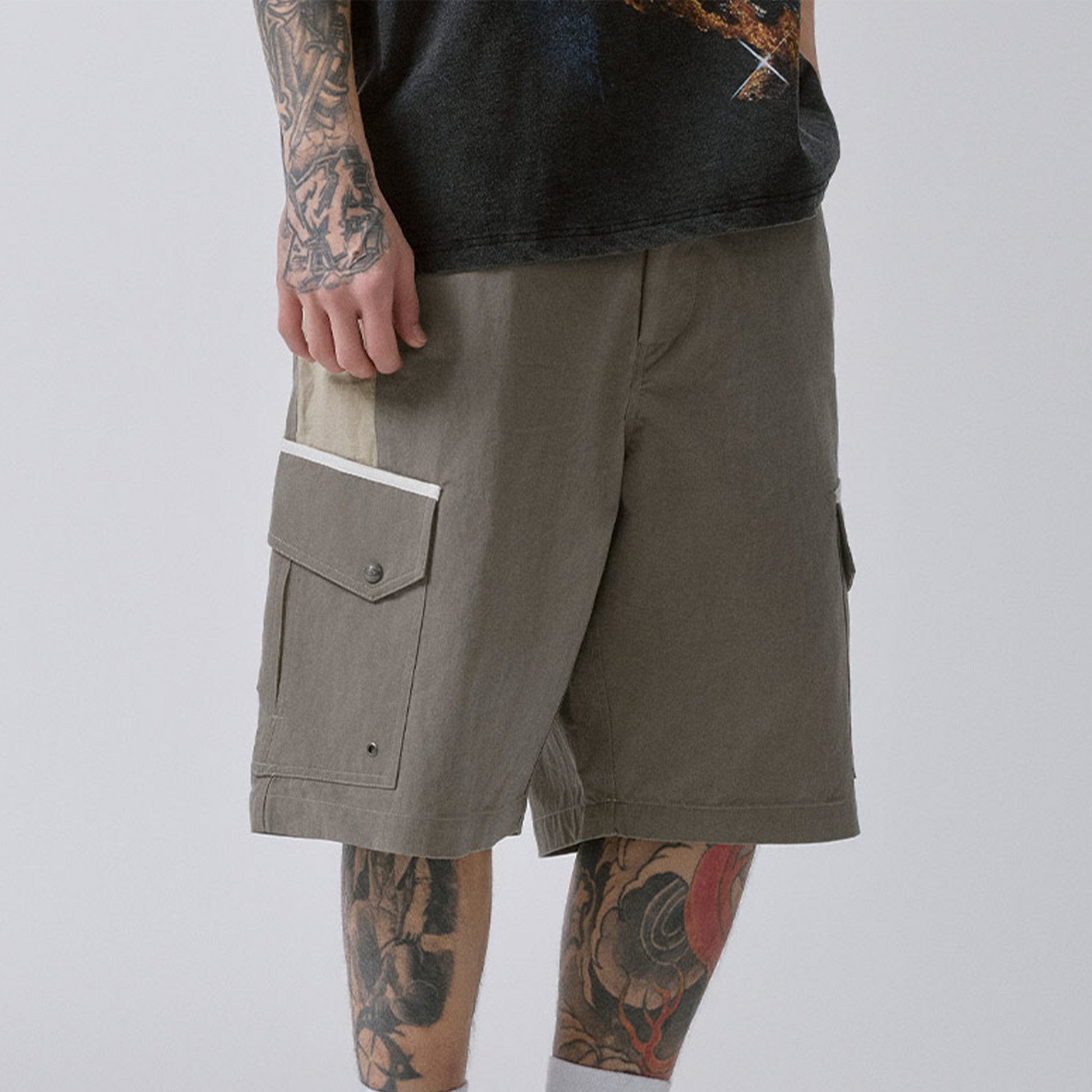 F2CE Outdoor Contrast Cargo Shorts-Shorts-S / 27-31"-Free Shipping Leatheretro