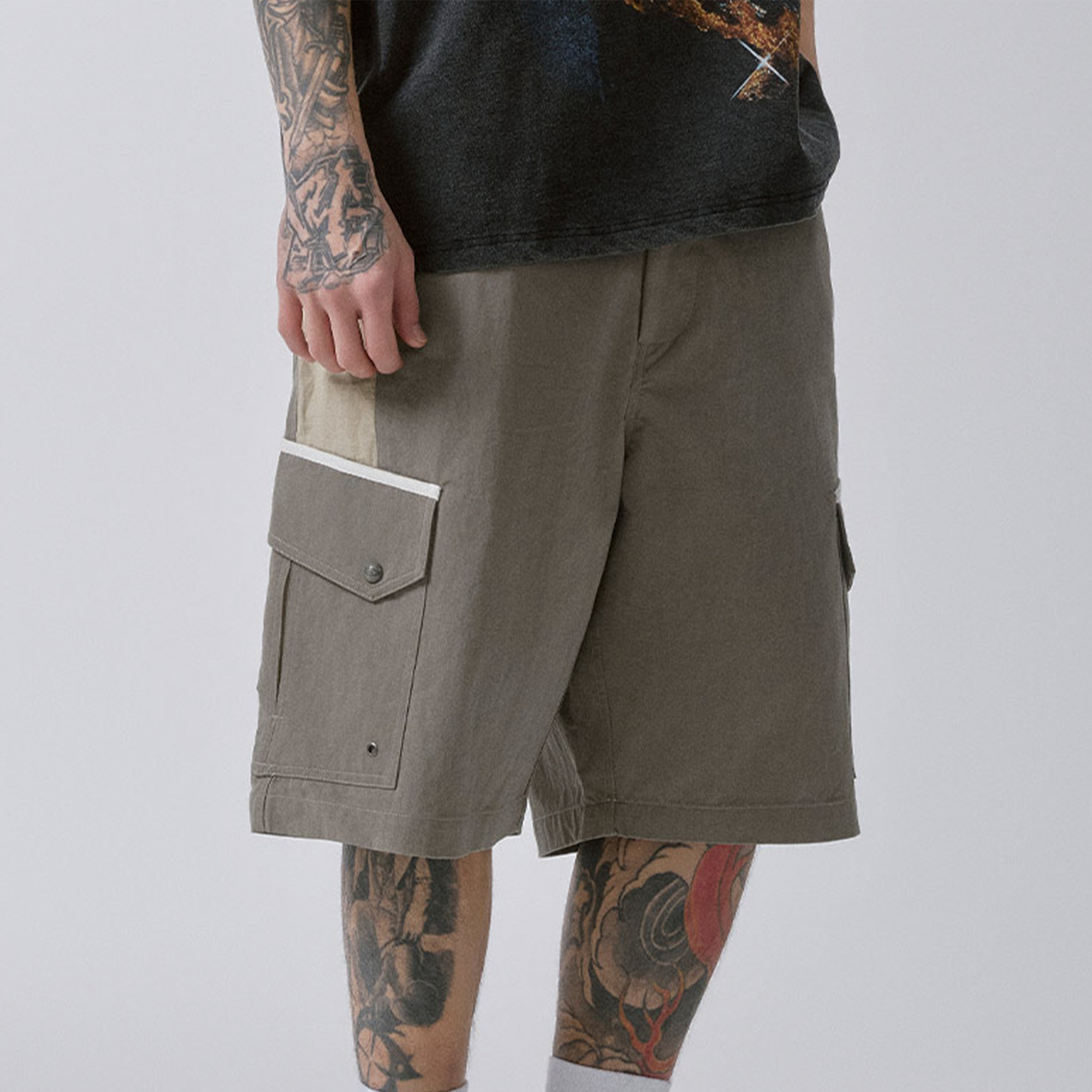 F2CE Outdoor Contrast Cargo Shorts-Shorts-S / 27-31"-Free Shipping Leatheretro