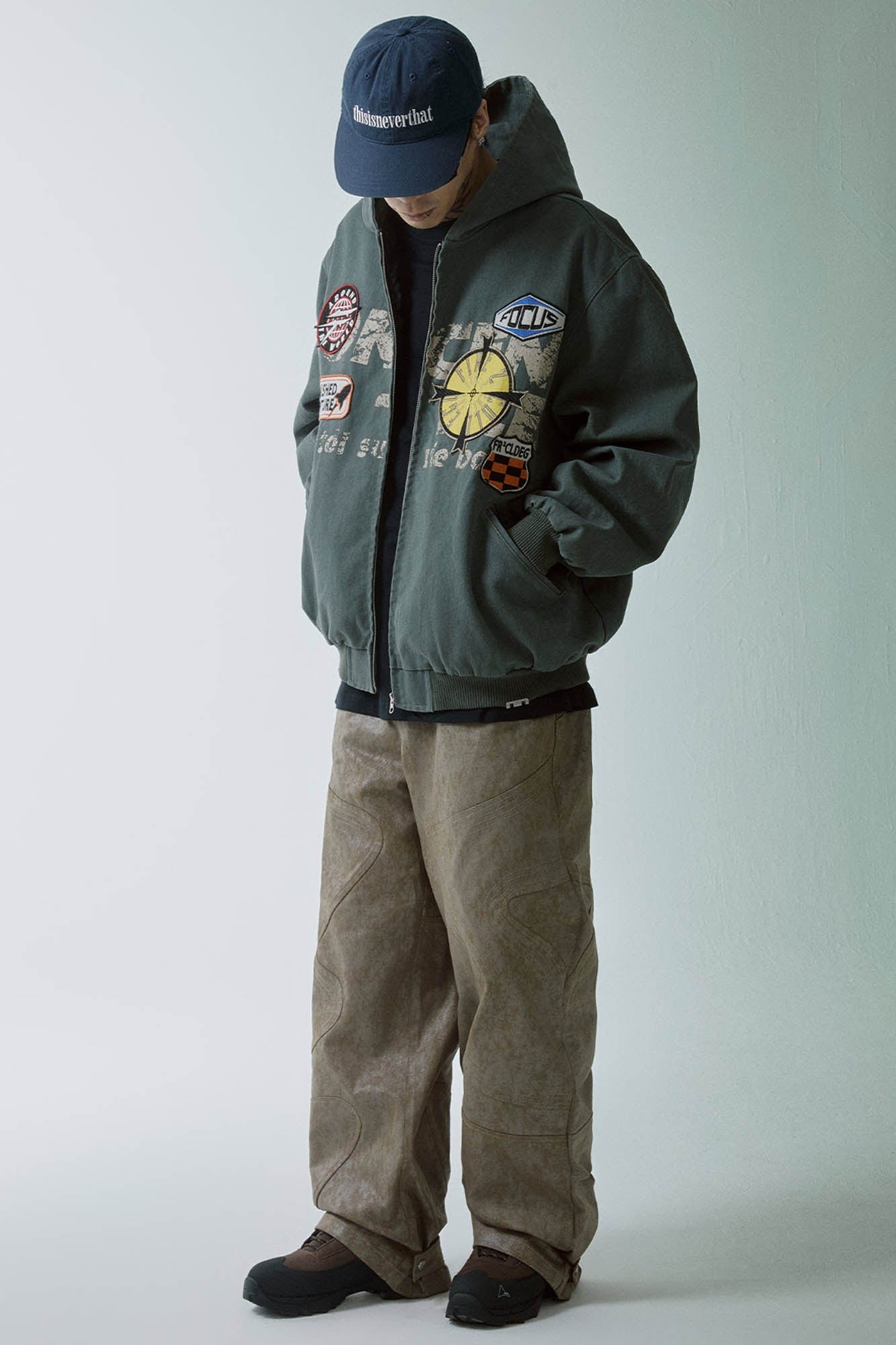 F2CE Distressed Paneled Waxed Pants-Pants-S-Free Shipping Leatheretro