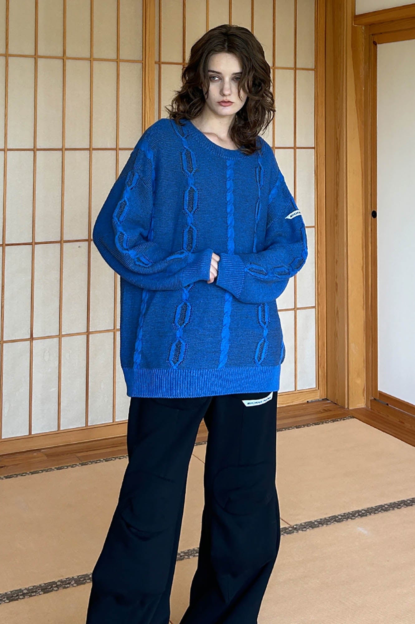 MIICHOUS Helsinki Oversized Cable Sweater-Sweater-S-Red-Free Shipping Leatheretro