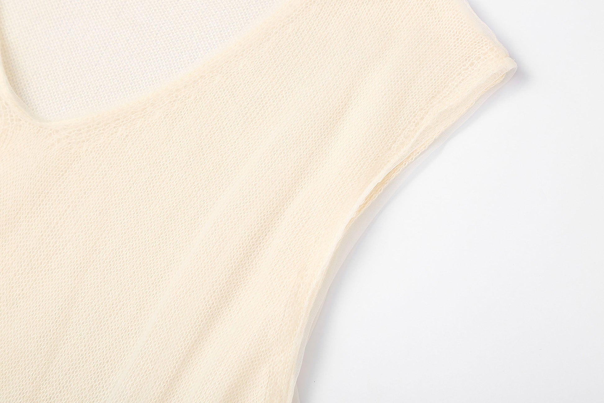 CLP Sheer-Layered V-Neck Oversized Tank Top-Tank Top-M-Apricot-Free Shipping Leatheretro