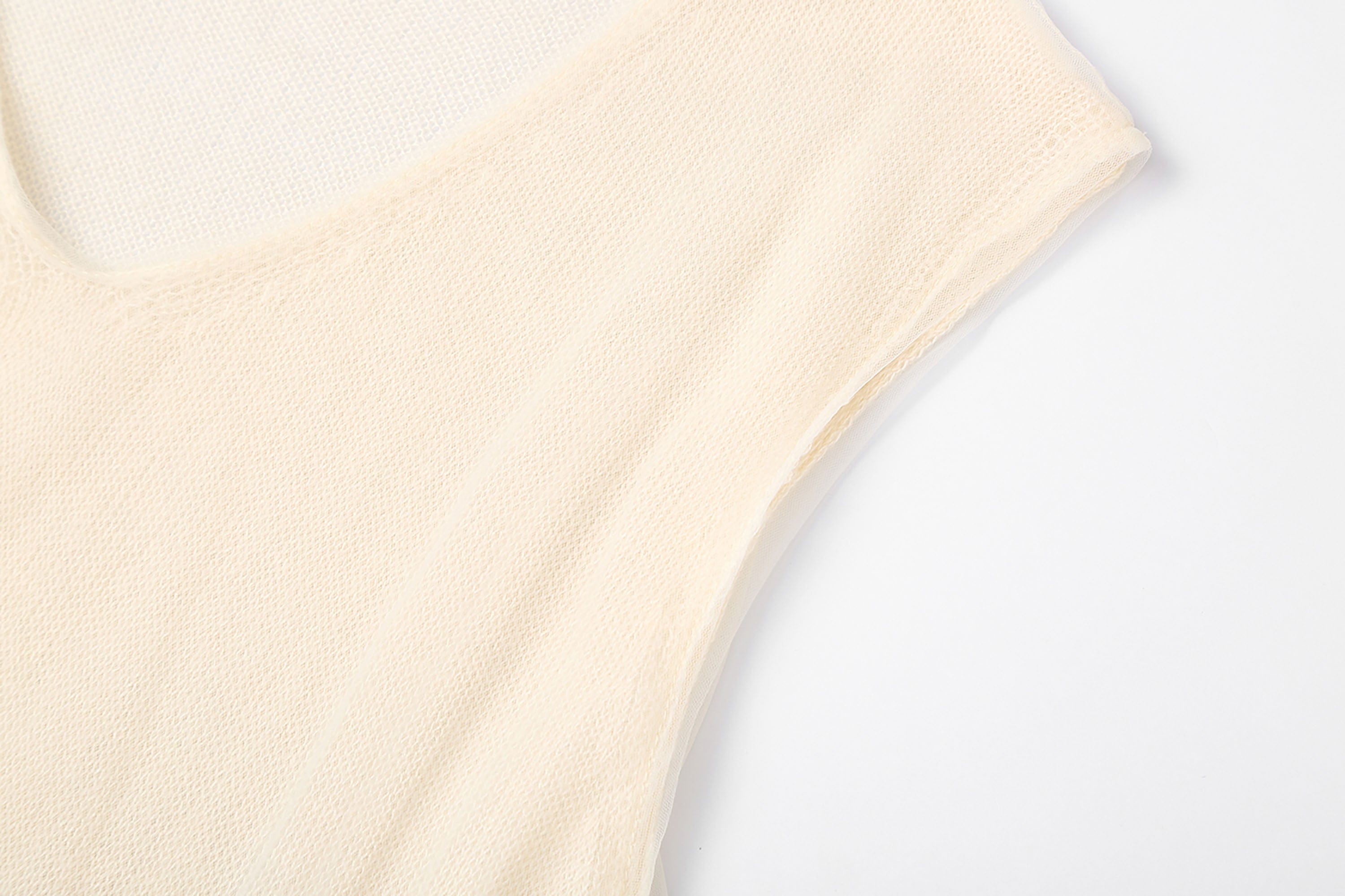 CLP Sheer-Layered V-Neck Oversized Tank Top-Tank Top-M-Apricot-Free Shipping Leatheretro