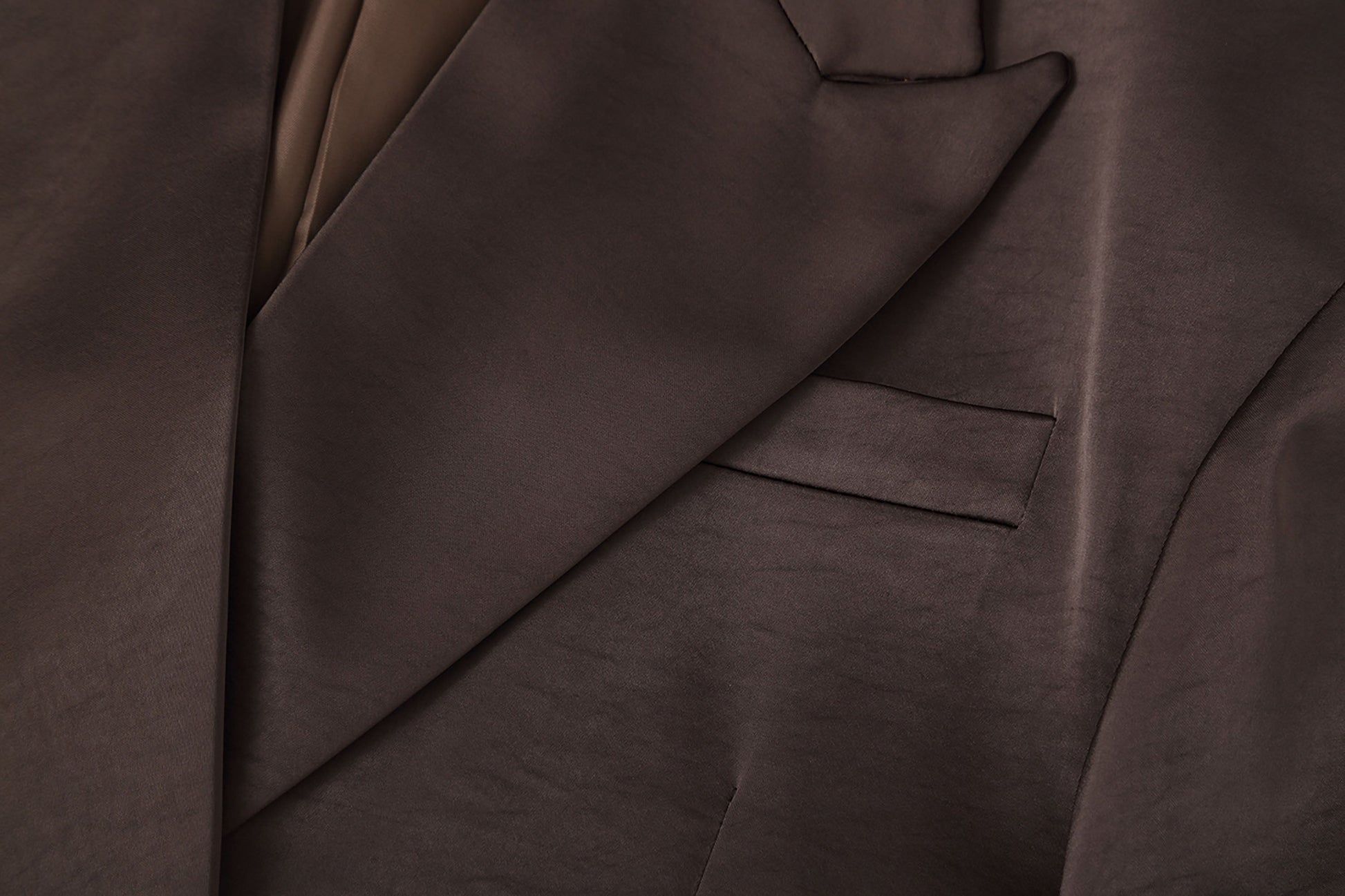 CLP Satin Double-Breasted Oversized Blazer-Jacket-S-Coffee-Free Shipping Leatheretro